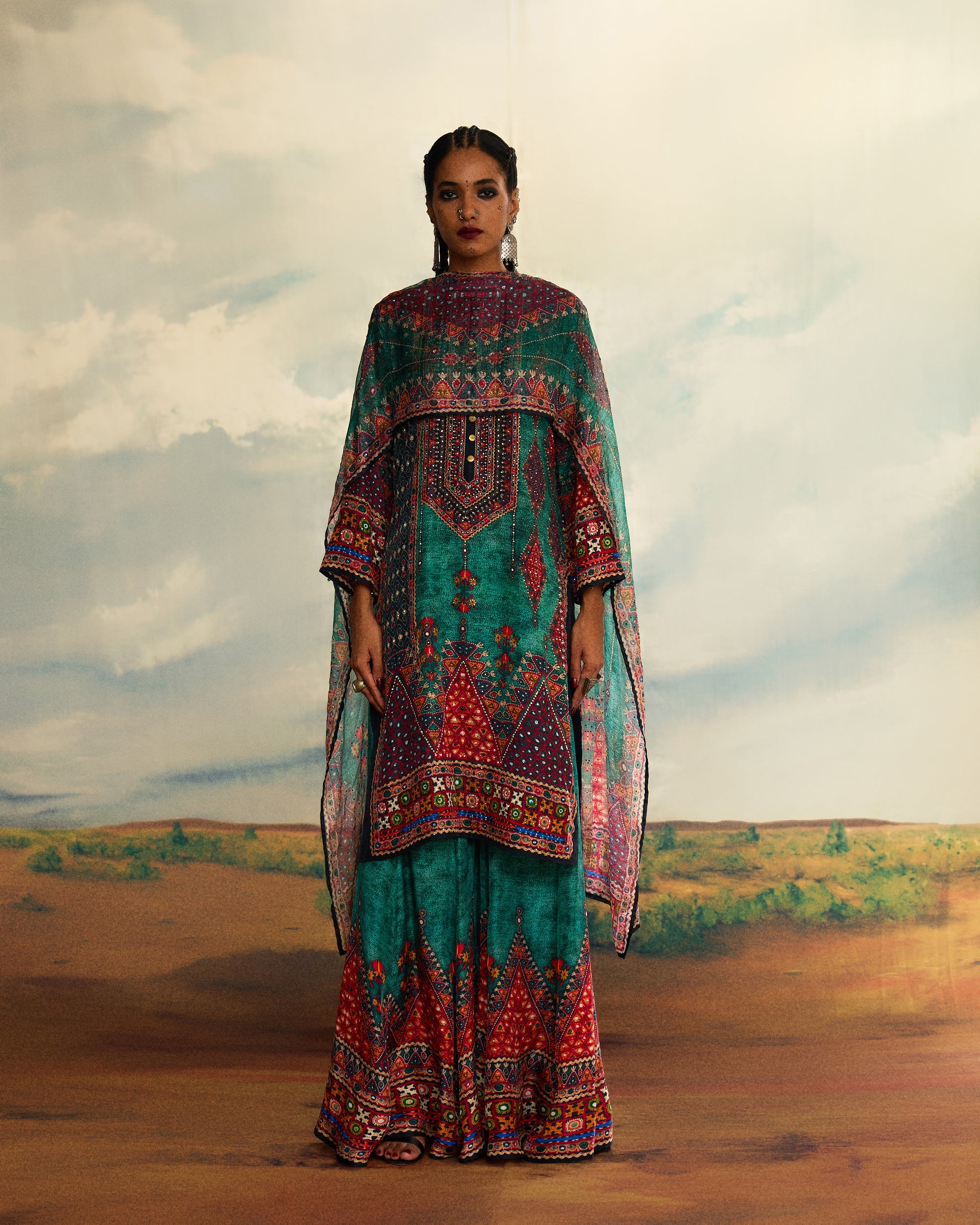 Kutch : Radha/Gharara - Teal