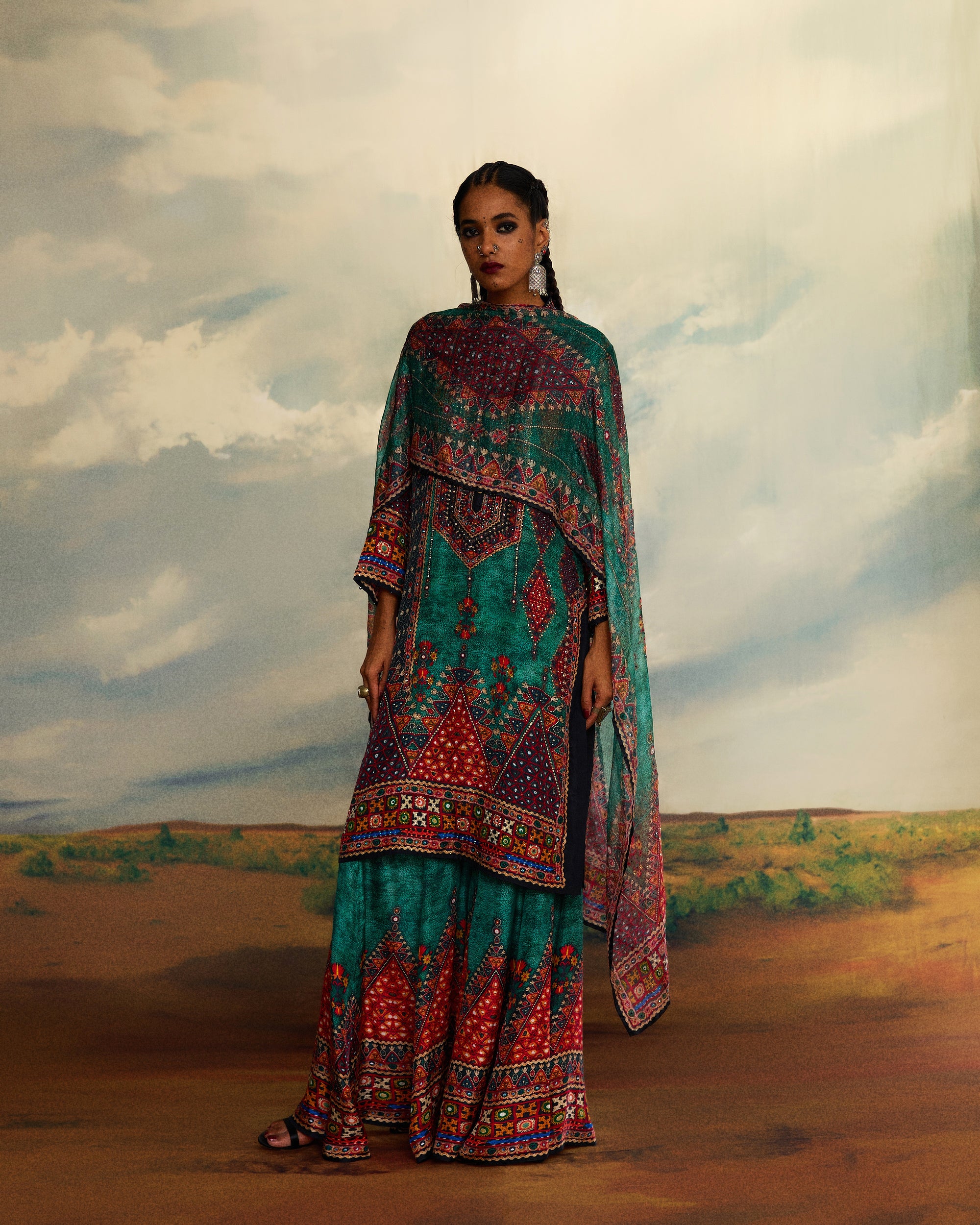 Kutch : Radha/Gharara - Teal