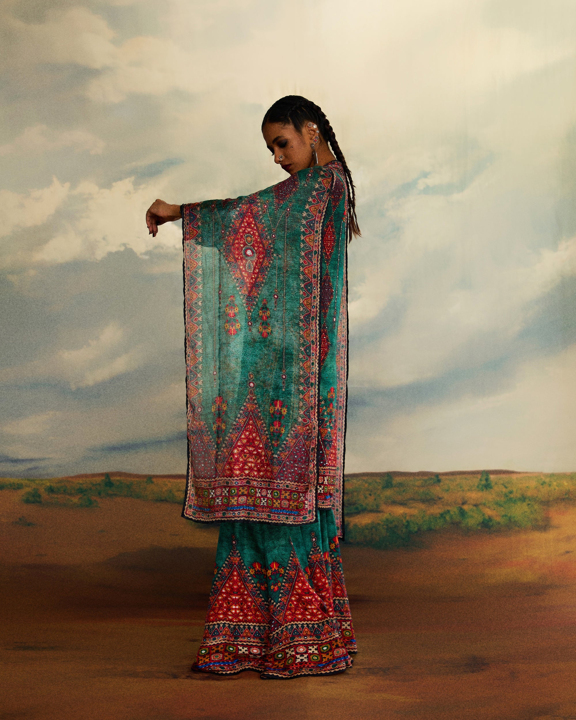 Kutch : Radha/Gharara - Teal