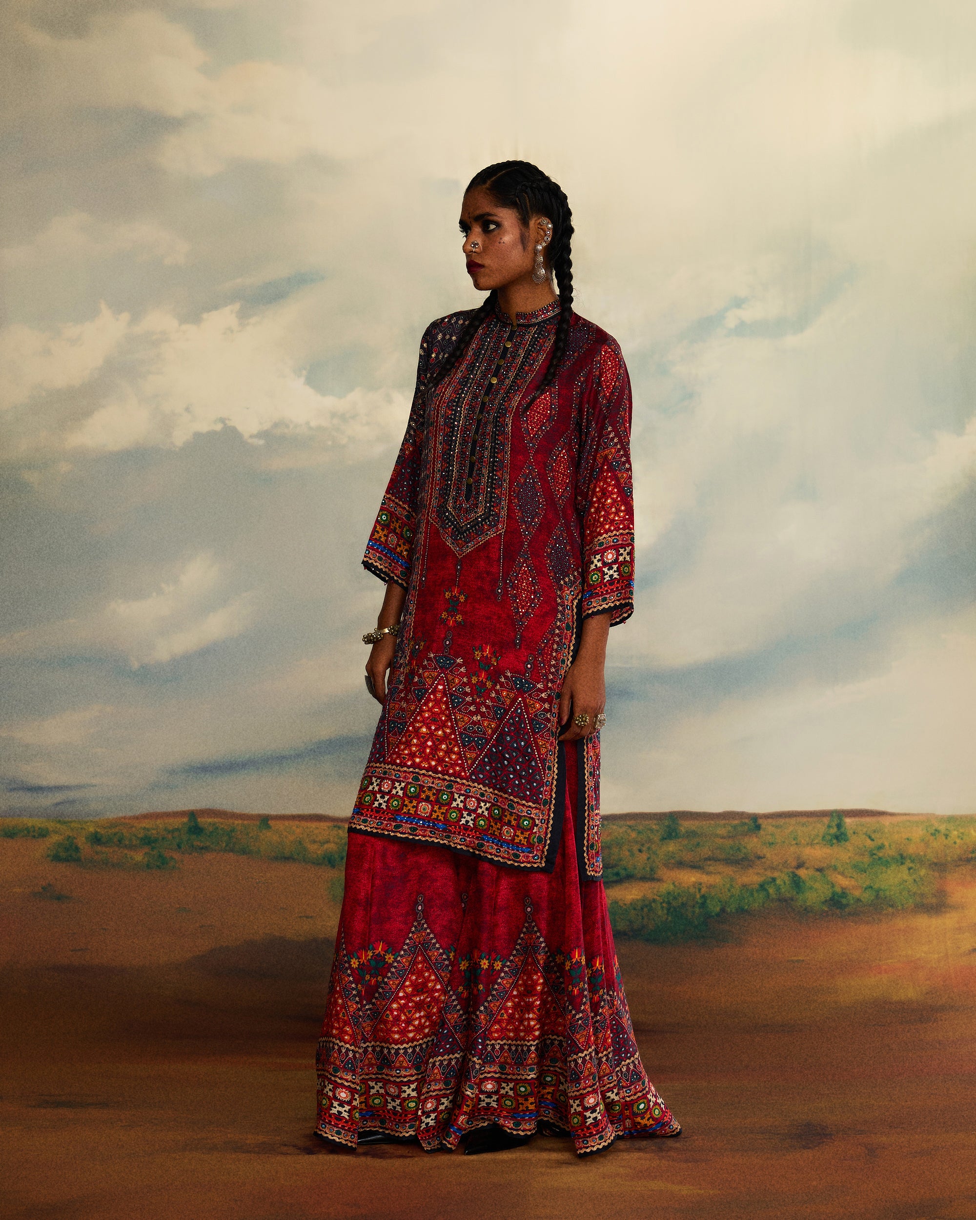 Kutch : Radha/Gharara - Red