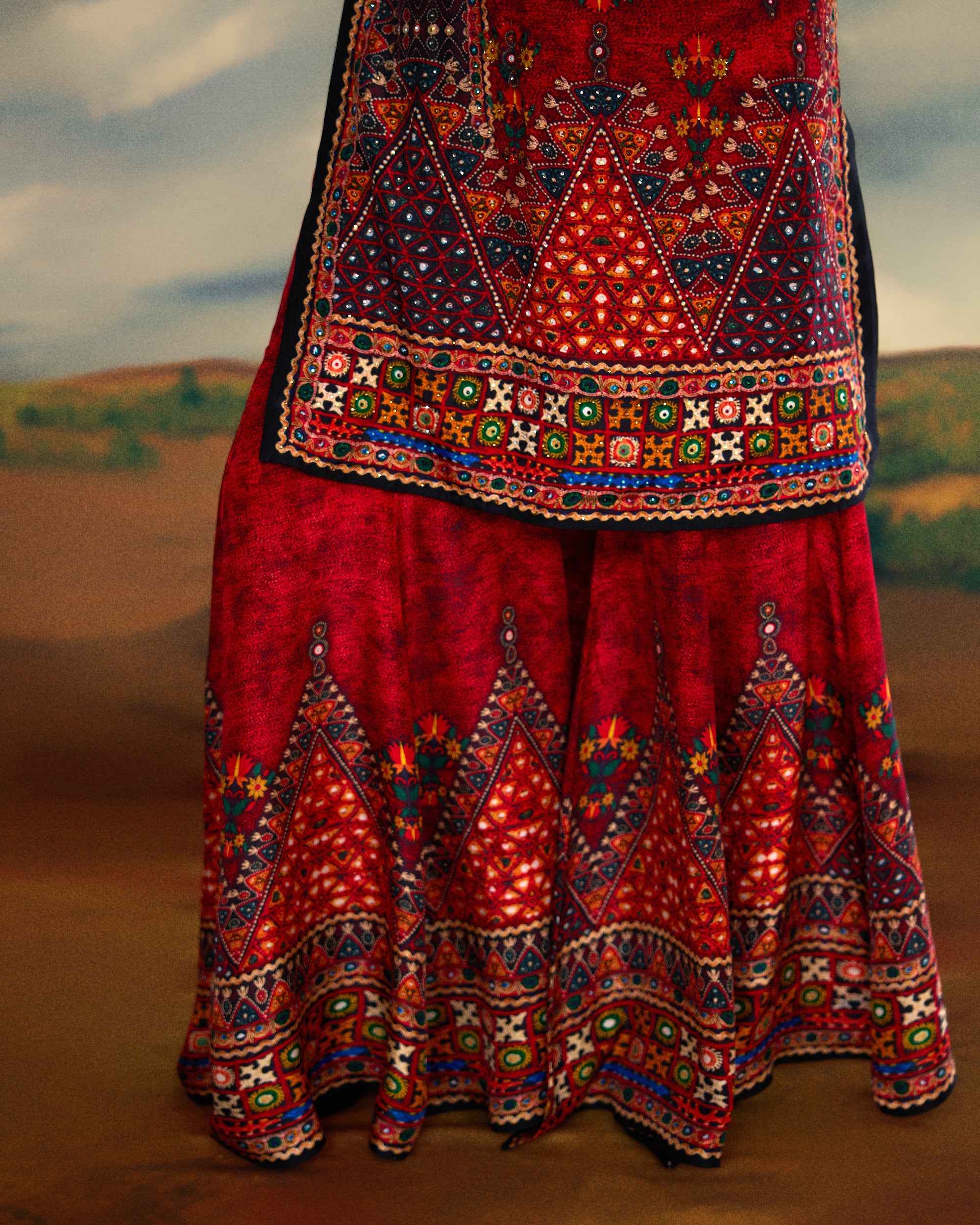 Kutch : Radha/Gharara - Red