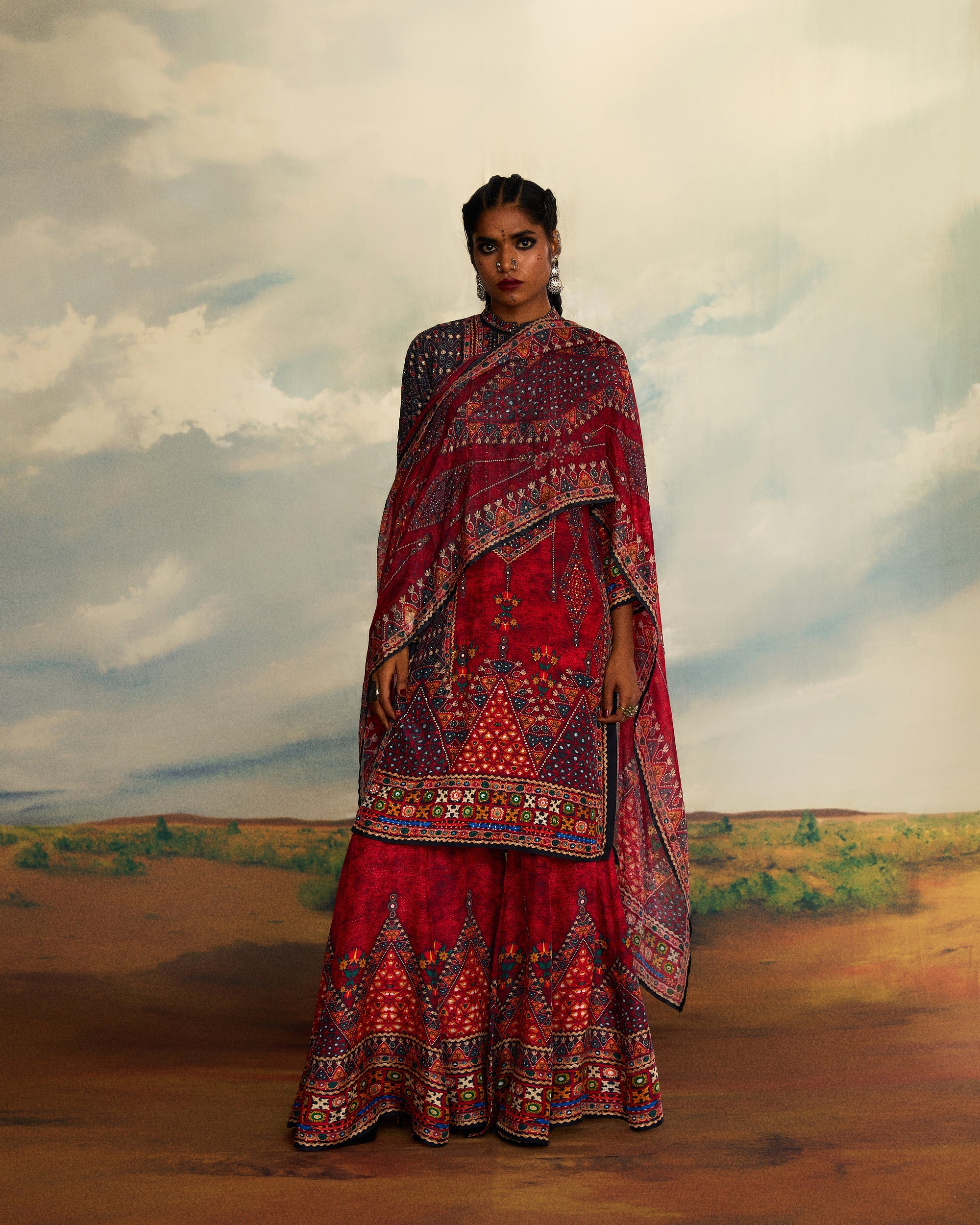 Kutch : Radha/Gharara - Red