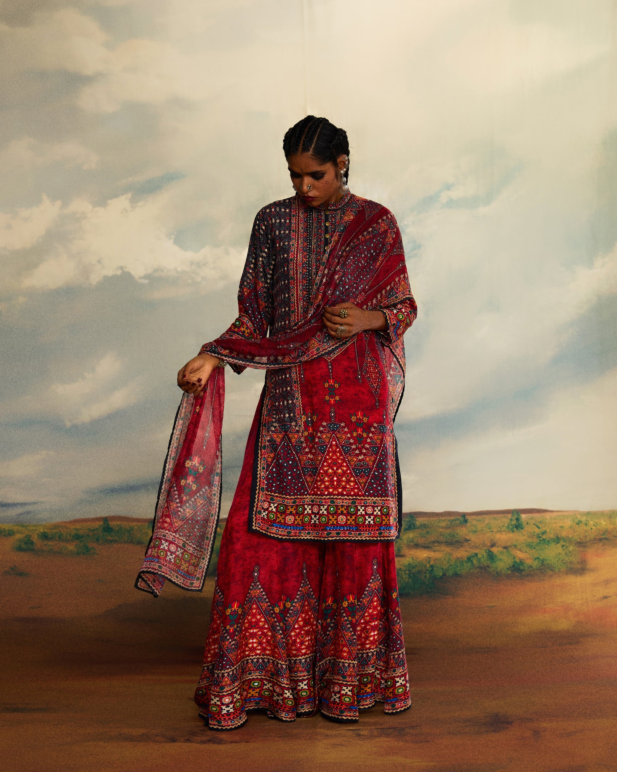 Kutch : Radha/Gharara - Red