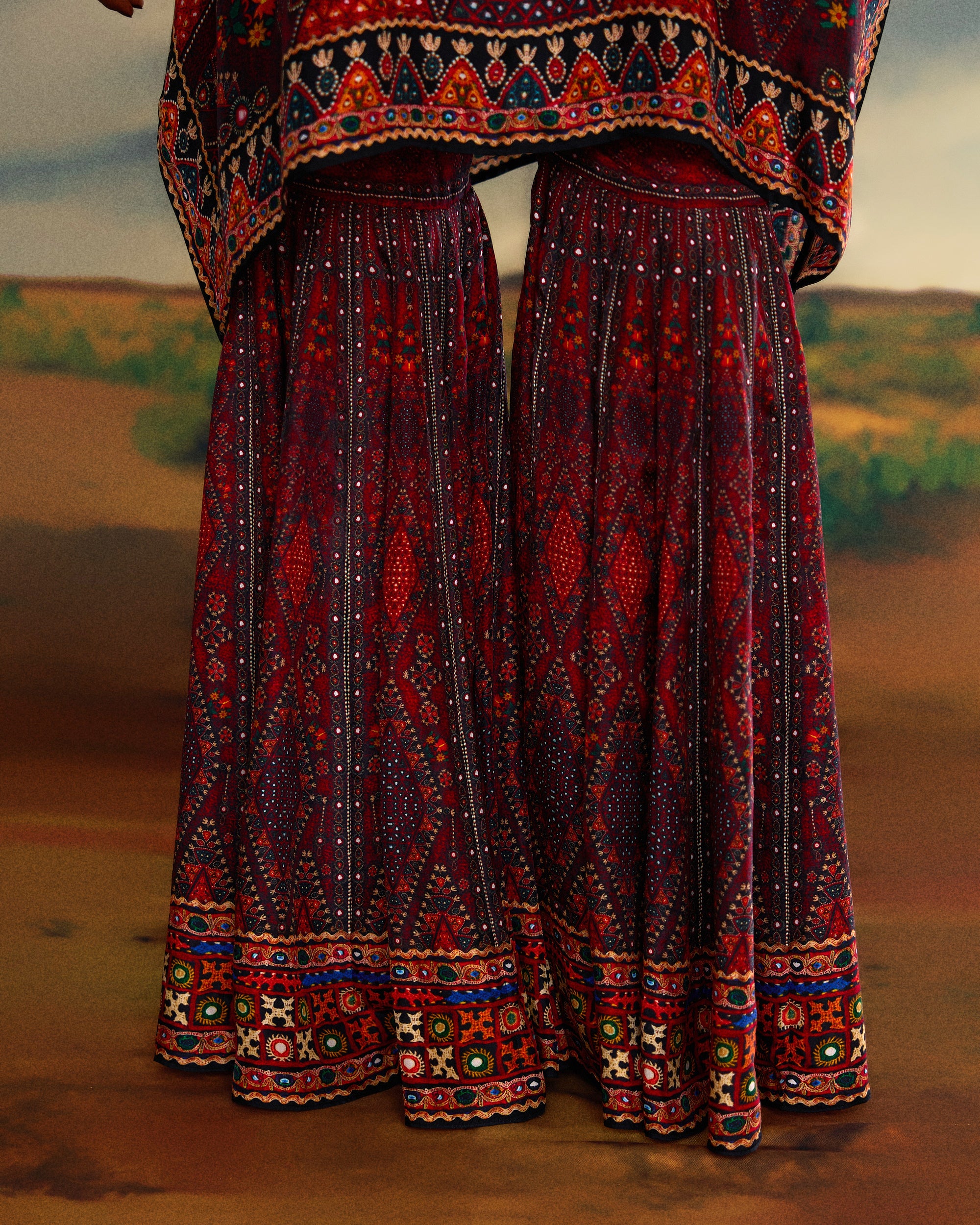 Kutch : Chanel 36"/Sharara - Red