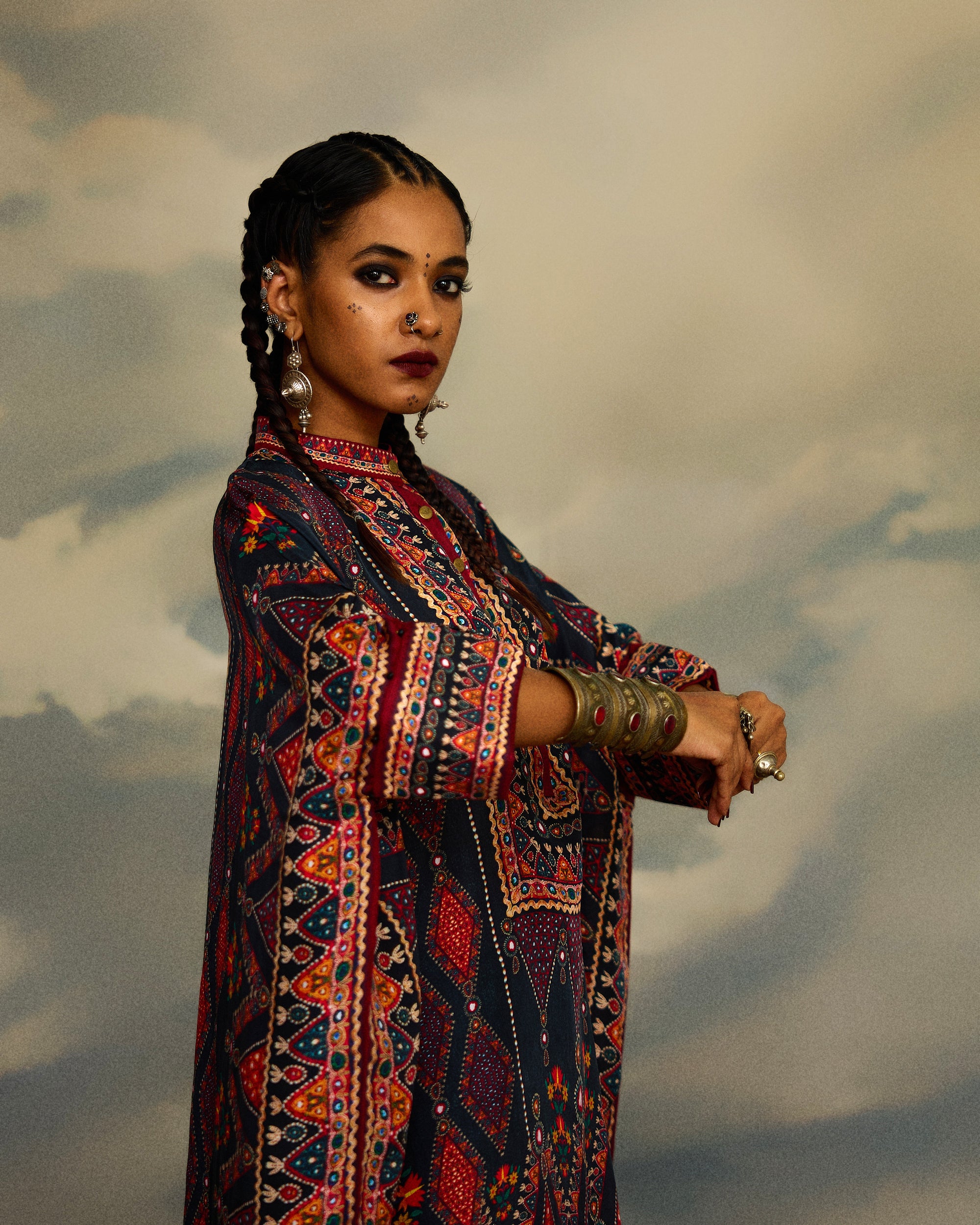 Kutch : Chanel 36"/Gharara - Charcoal