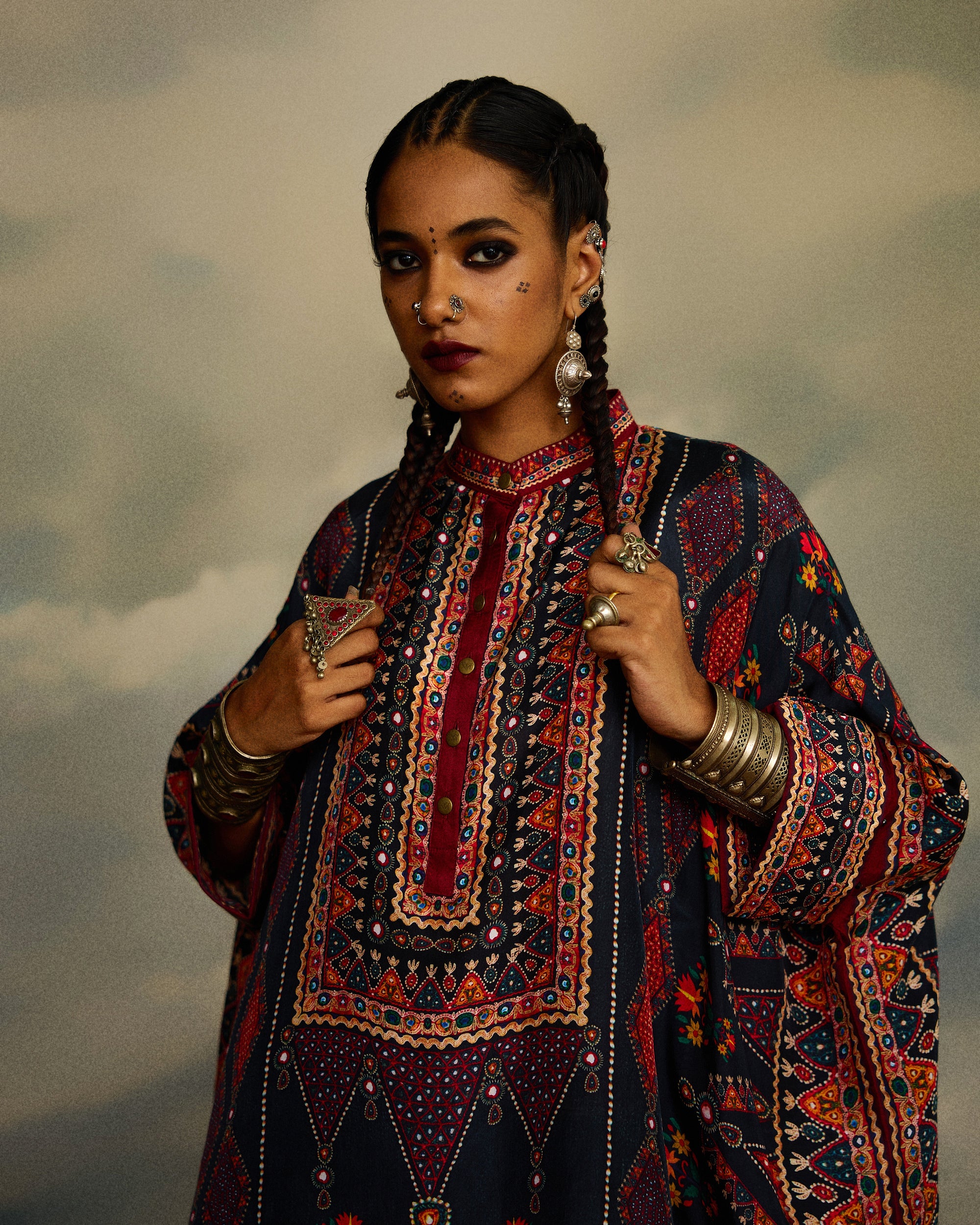 Kutch : Chanel 36"/Gharara - Charcoal