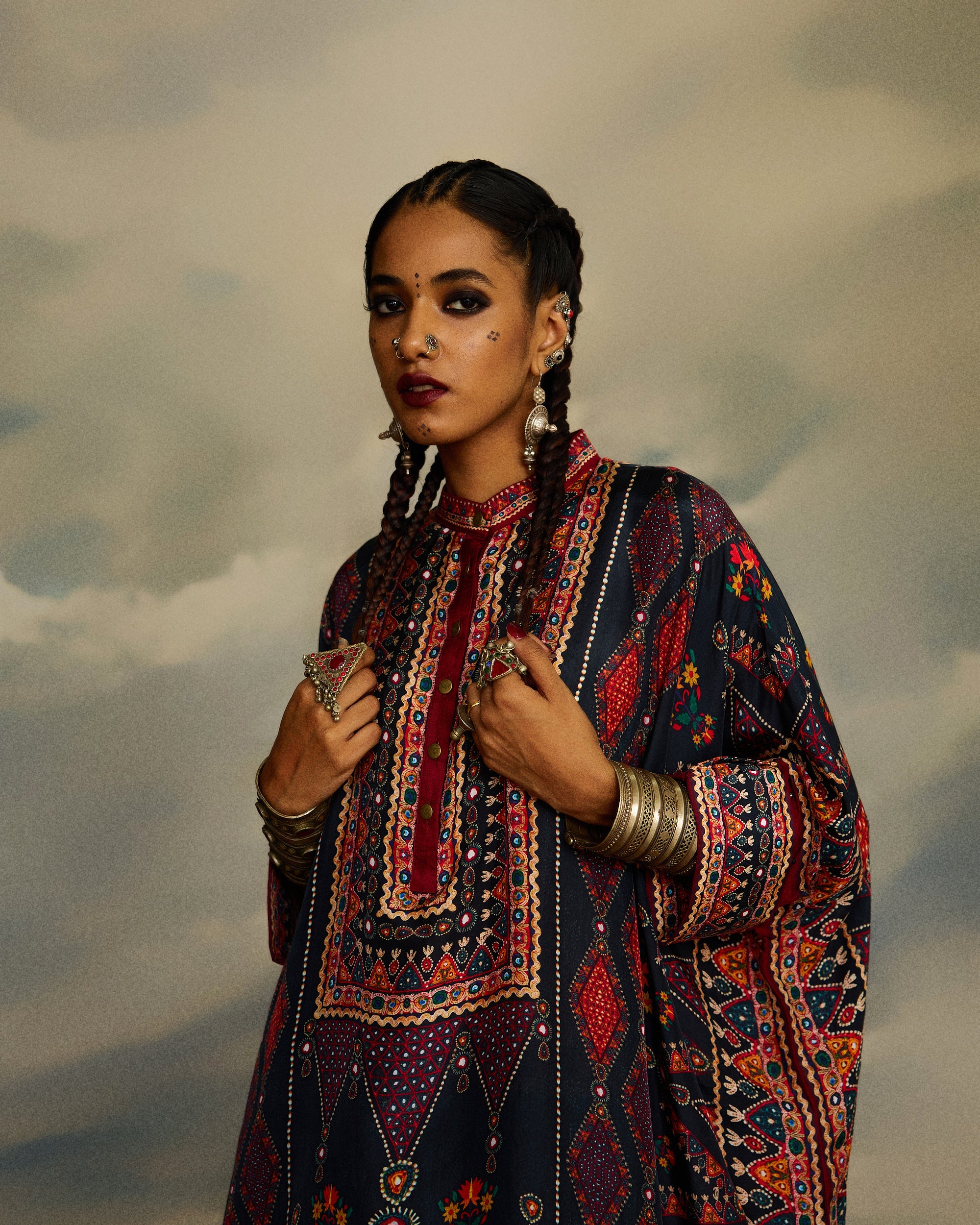 Kutch : Chanel 36"/Gharara - Charcoal