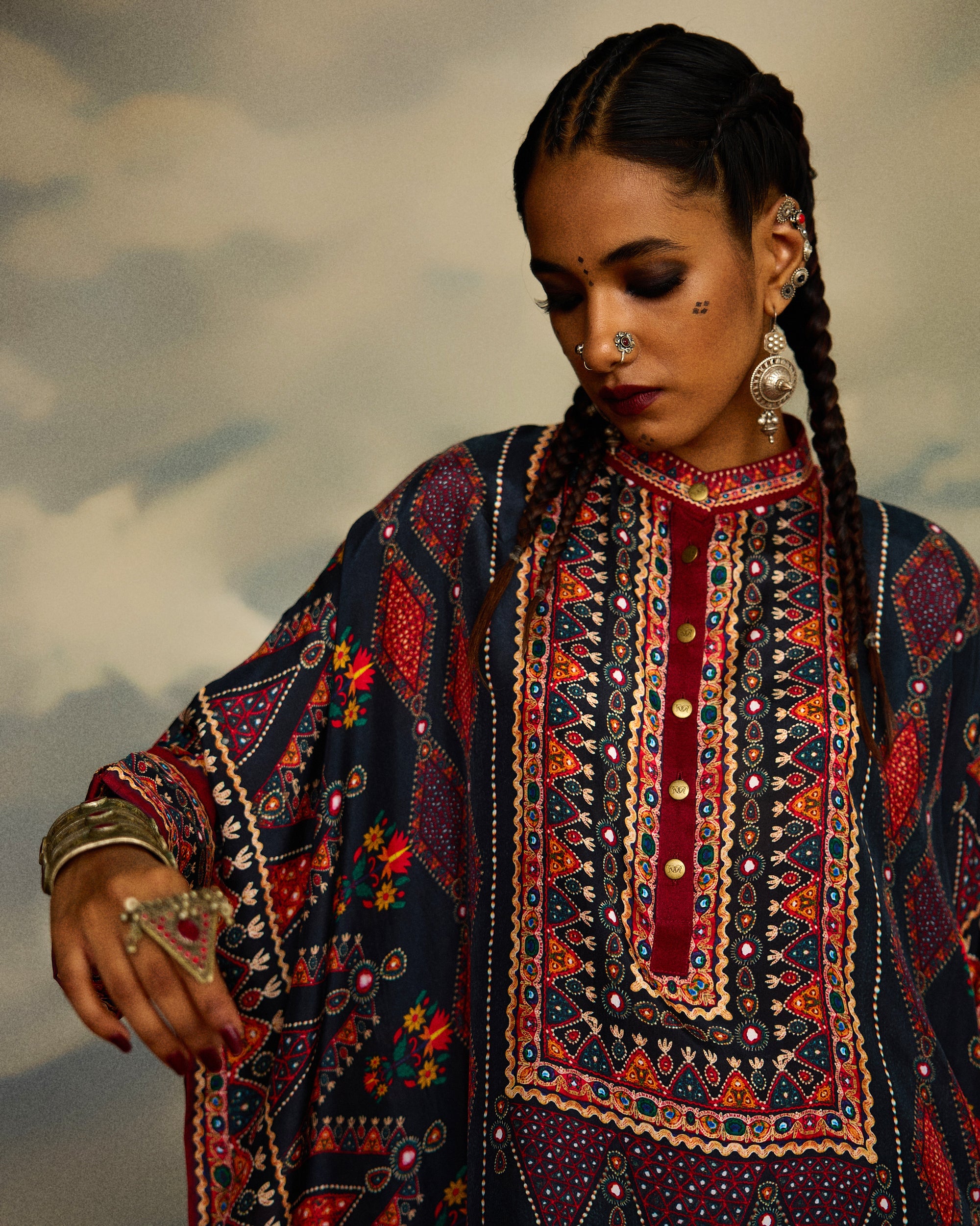 Kutch : Chanel 36"/Gharara - Charcoal