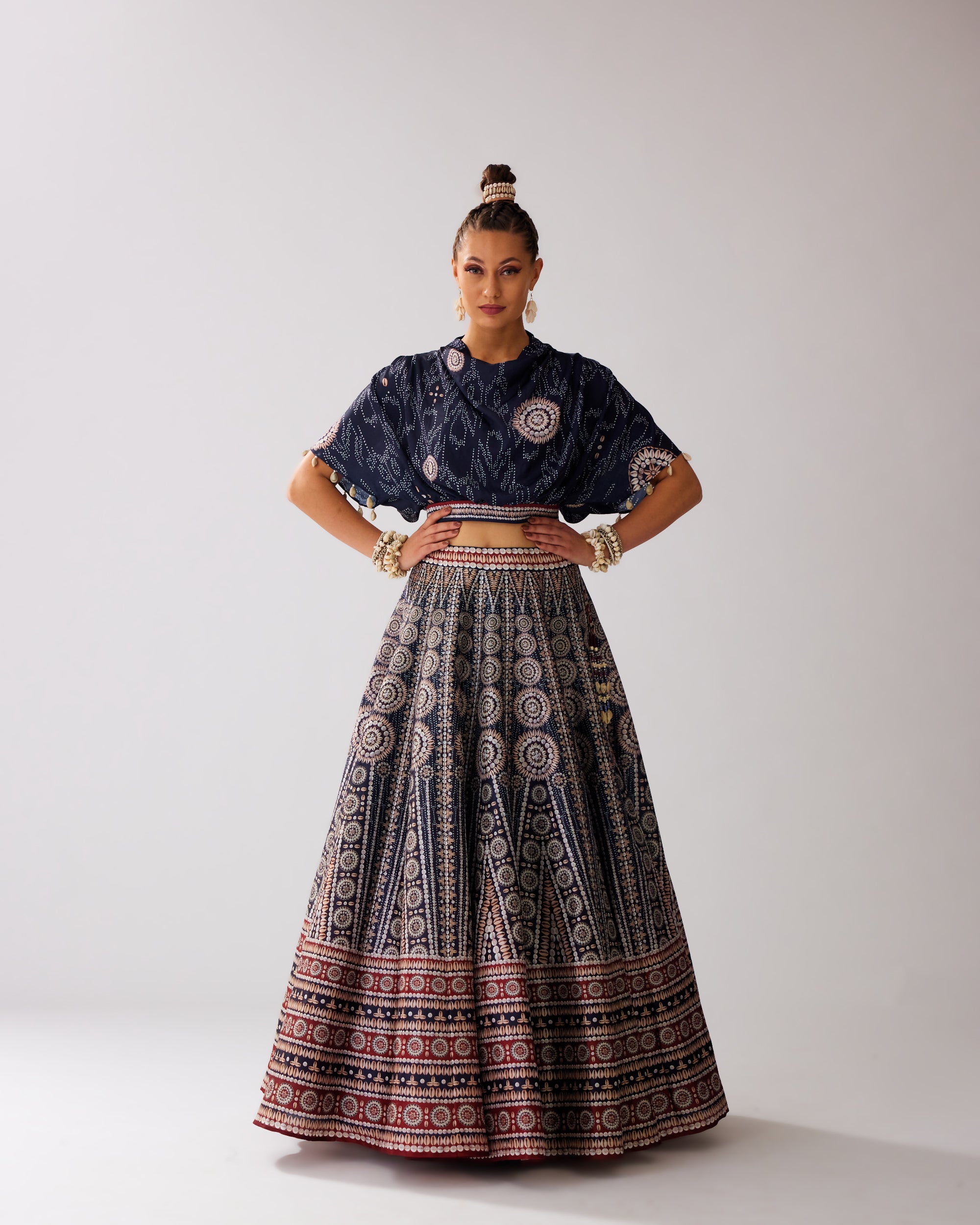 Zohra : Varsha Leela - Navy/Red
