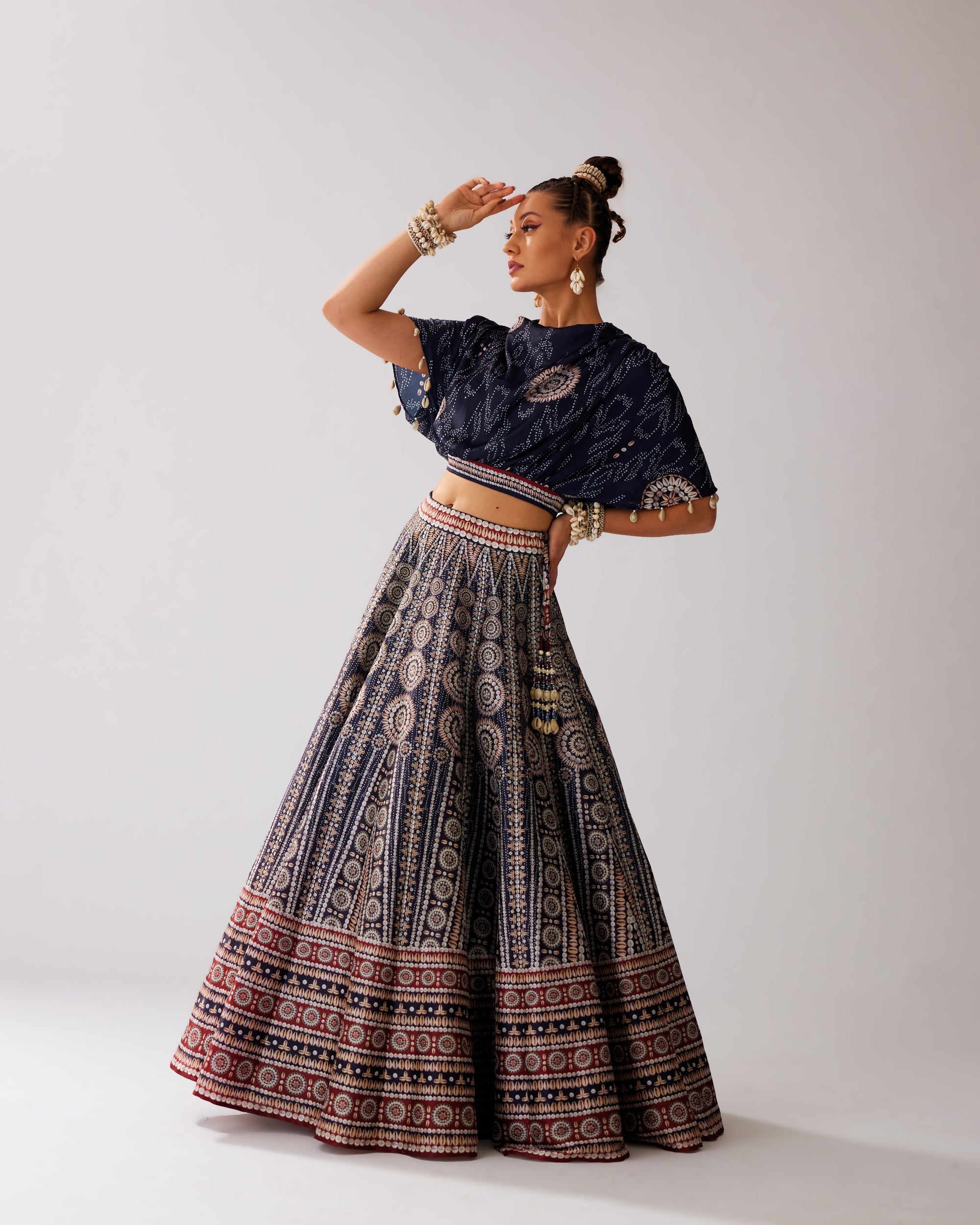 Zohra : Varsha Leela - Navy/Red