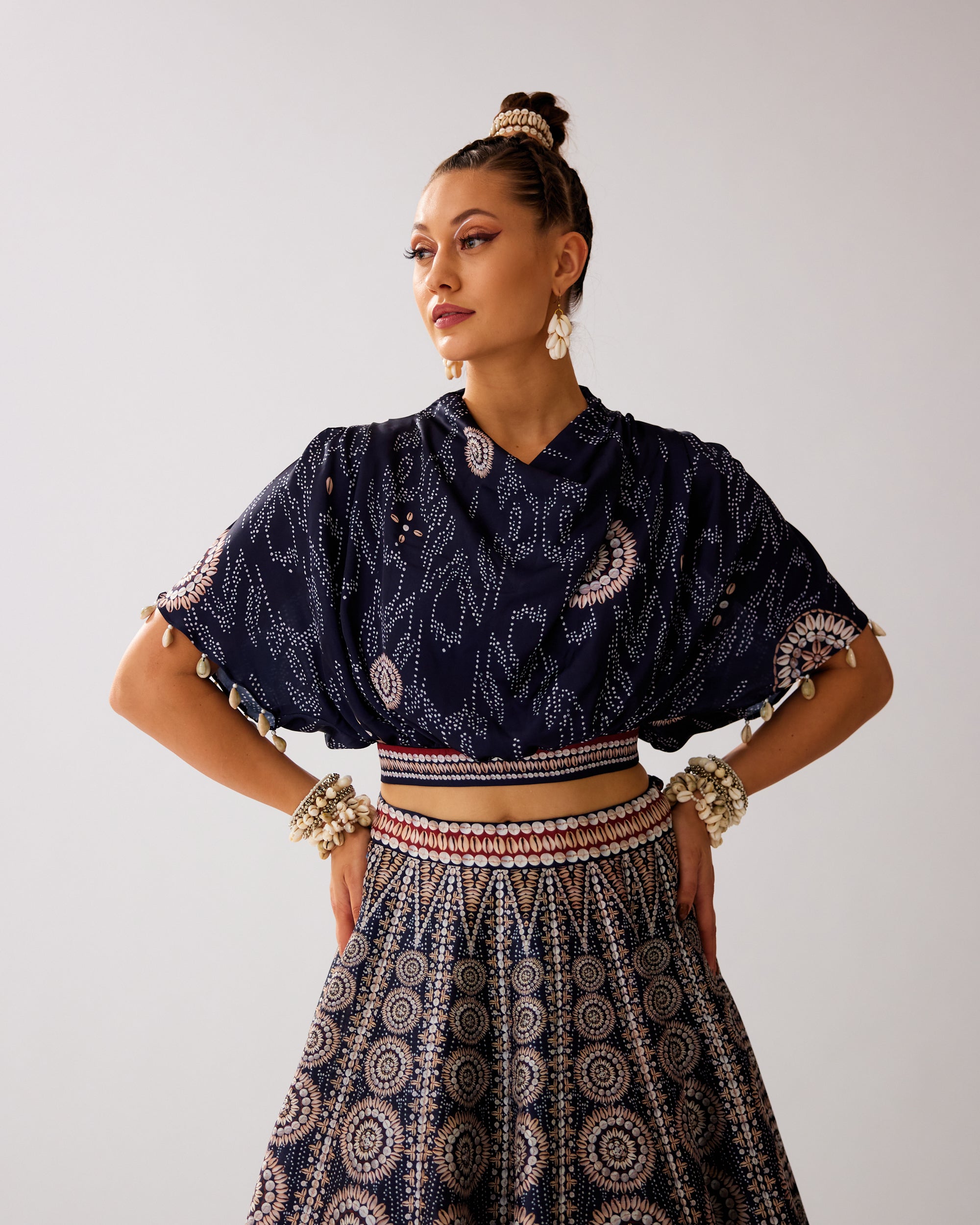 Zohra : Varsha Leela - Navy/Red