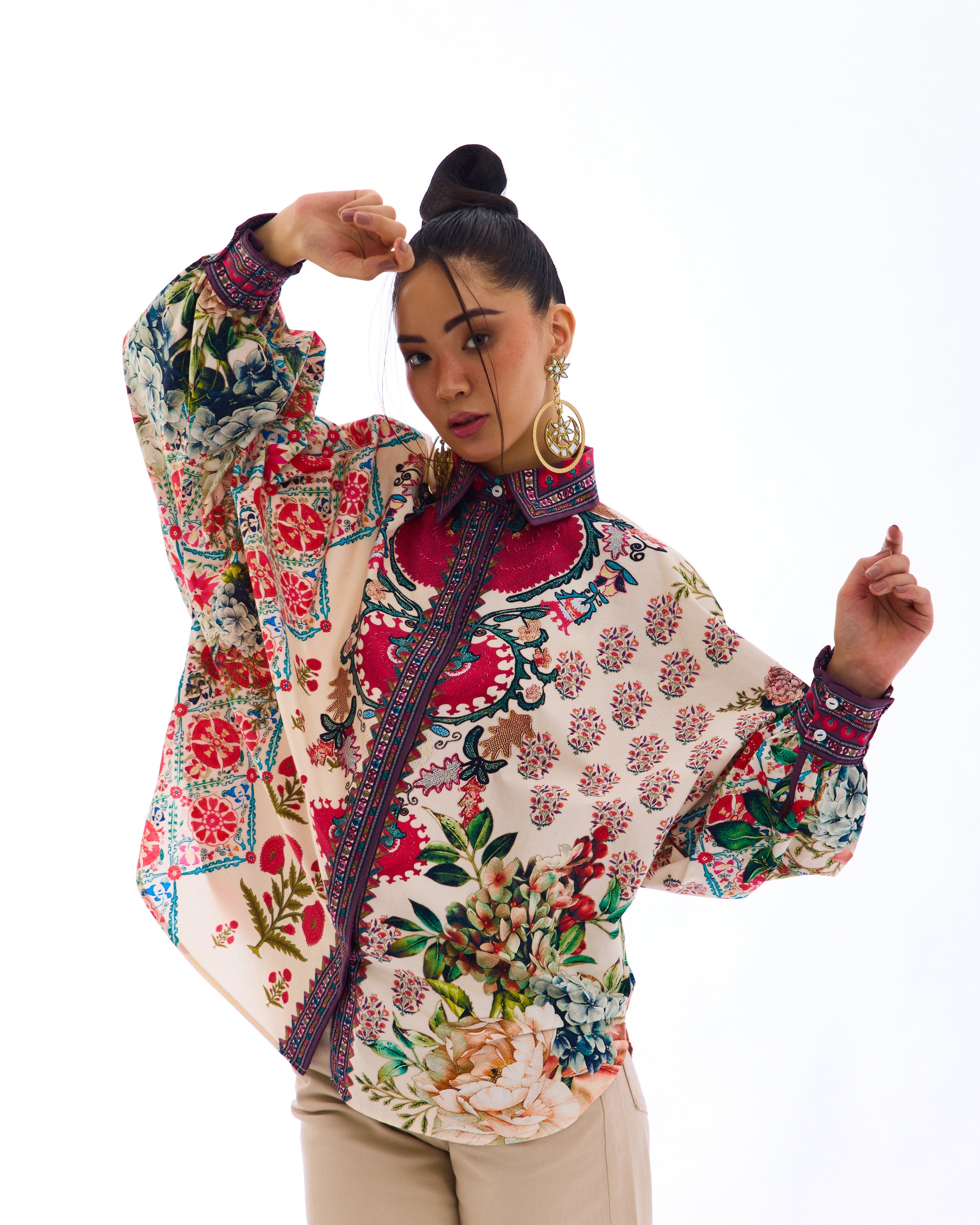 J'adore : Faiza - Ivory/Maroon