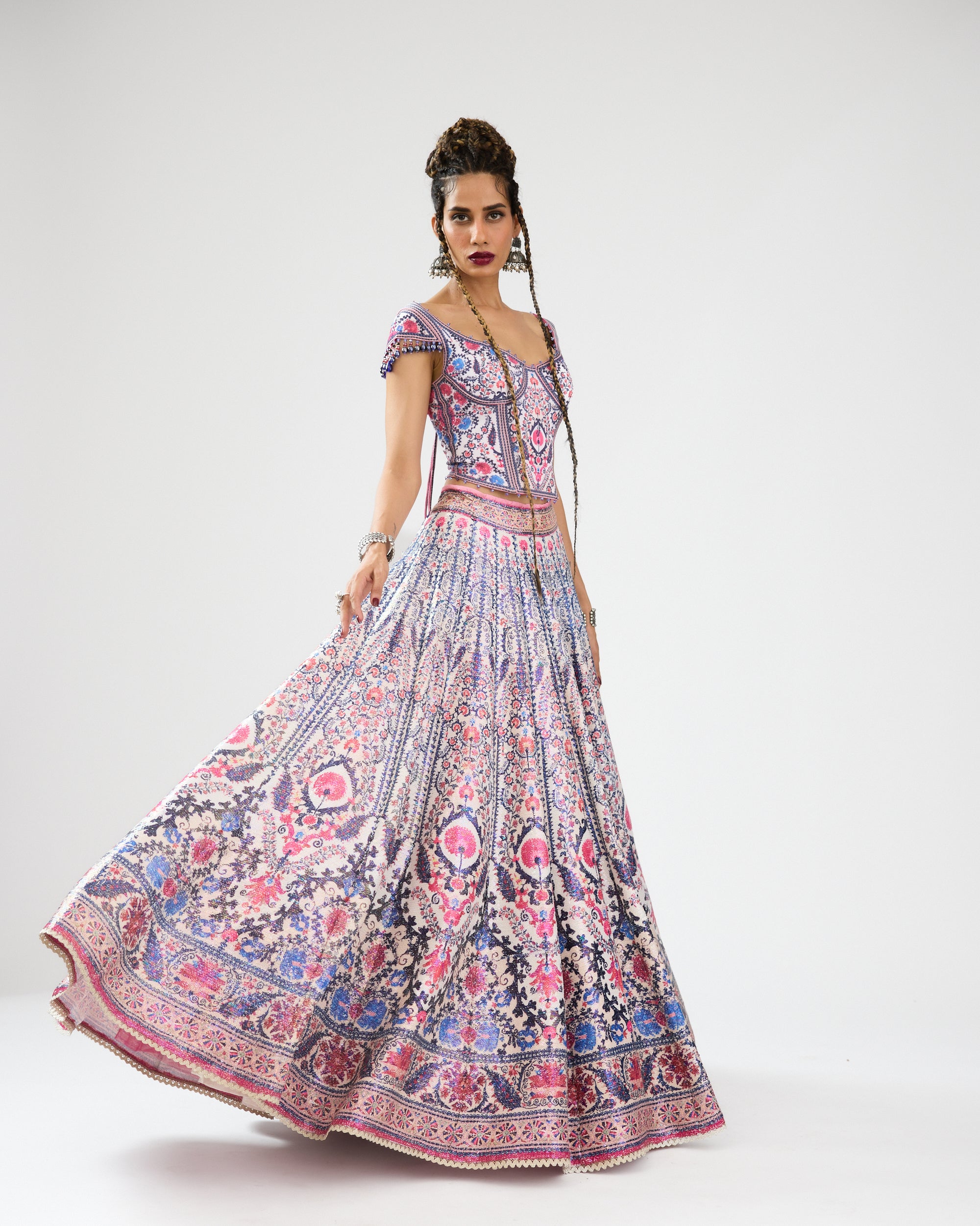 A Bukhara Summer : Leela/Corset - Ivory/Pink