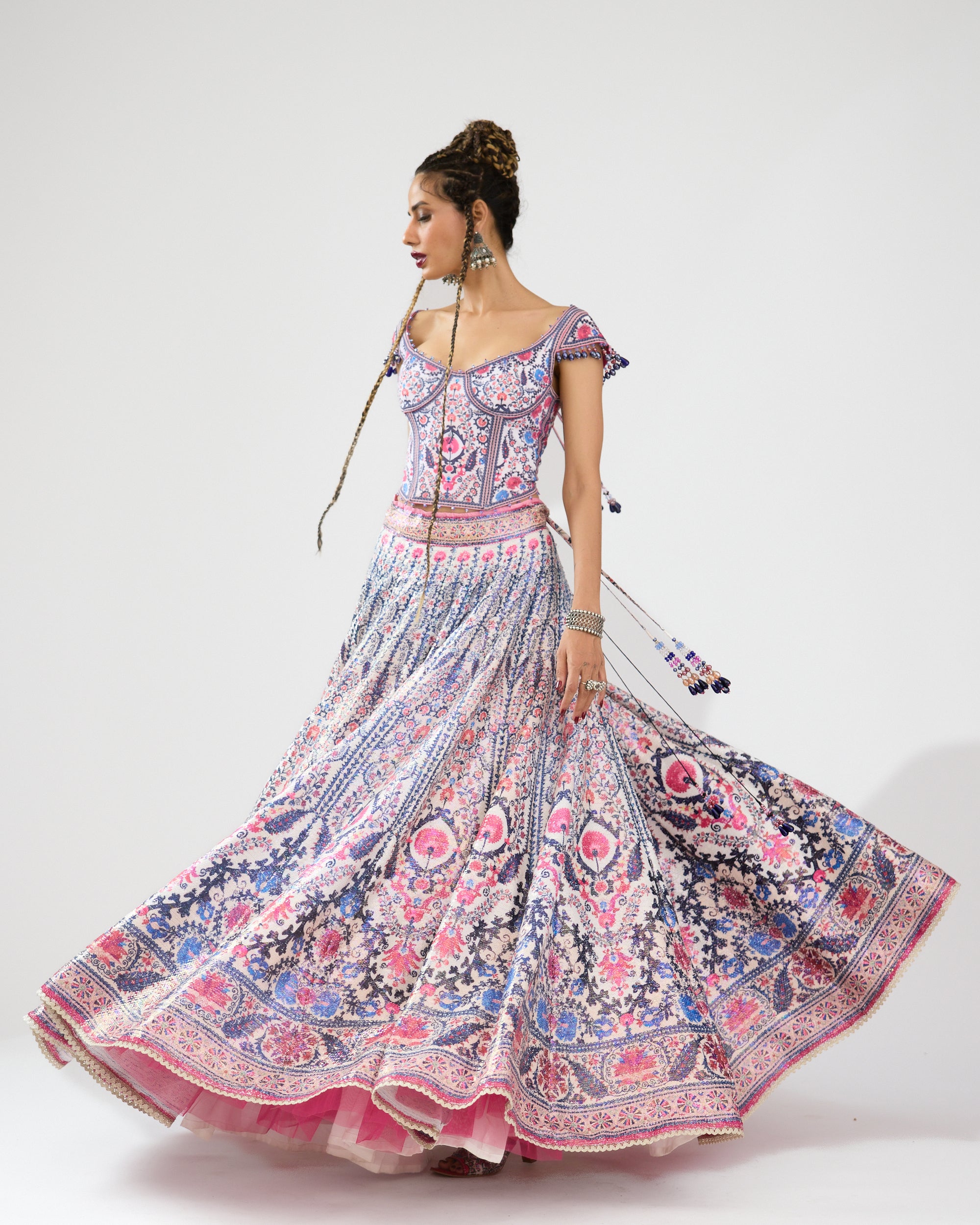 A Bukhara Summer : Leela/Corset - Ivory/Pink