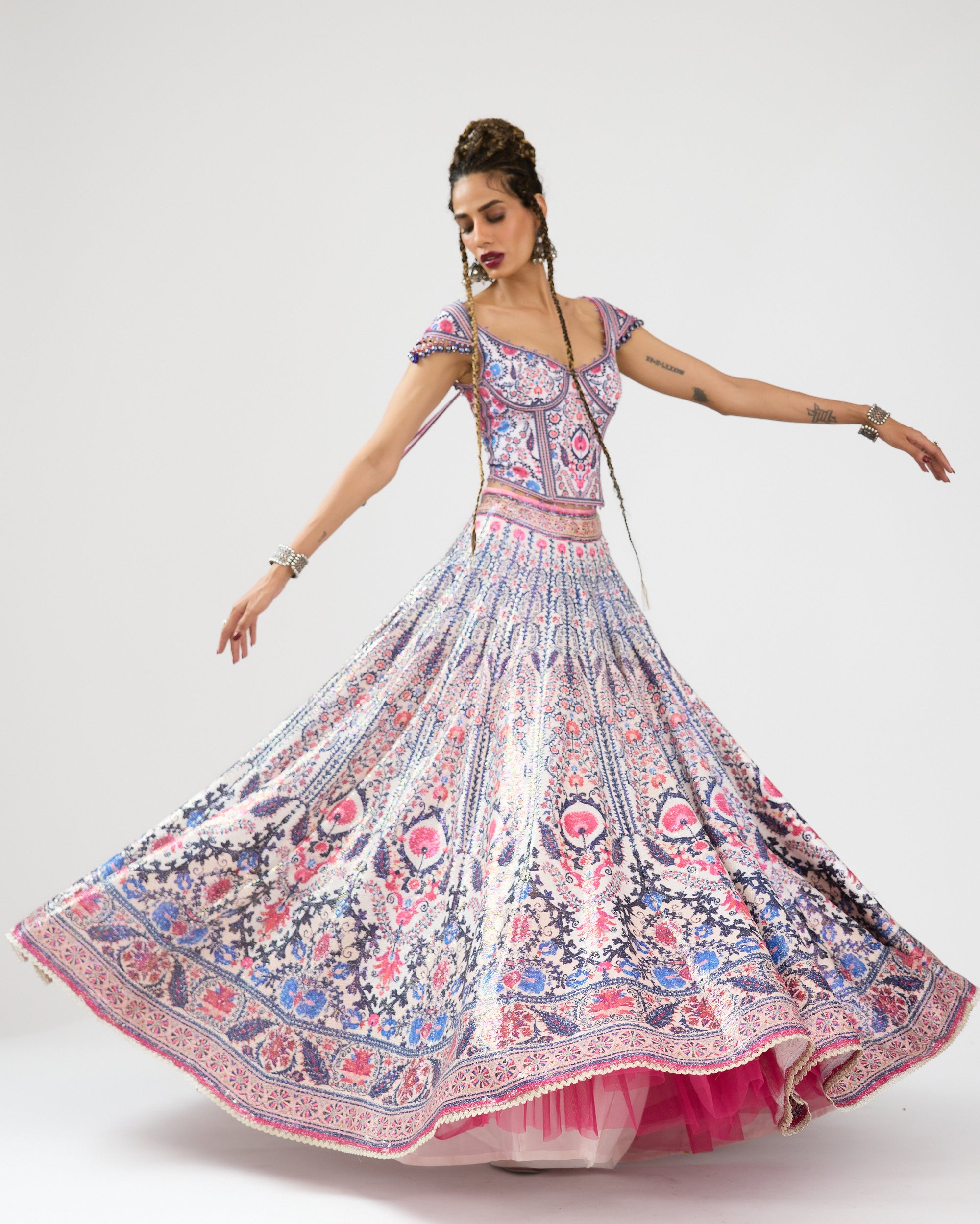 A Bukhara Summer : Leela/Corset - Ivory/Pink