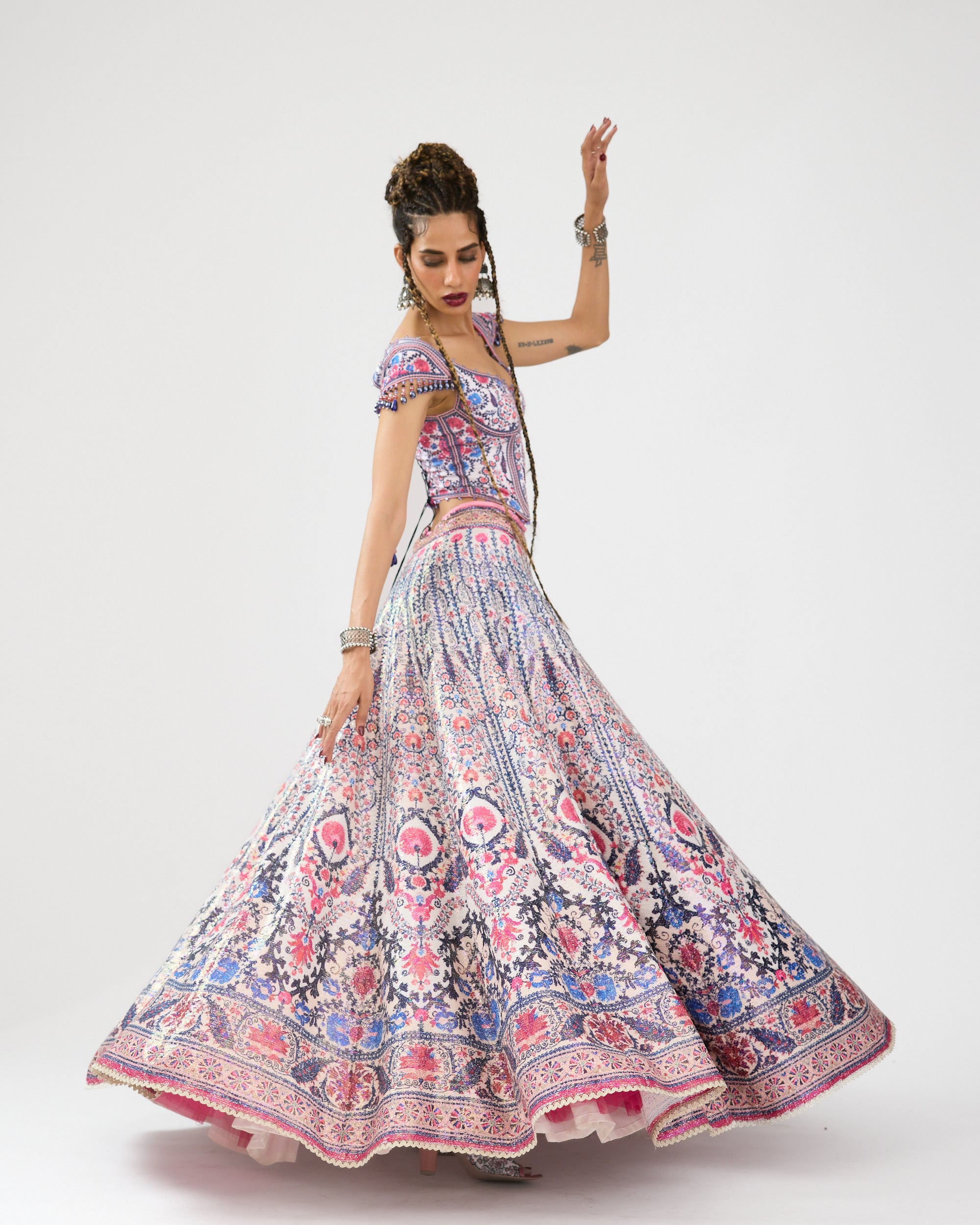 A Bukhara Summer : Leela/Corset - Ivory/Pink