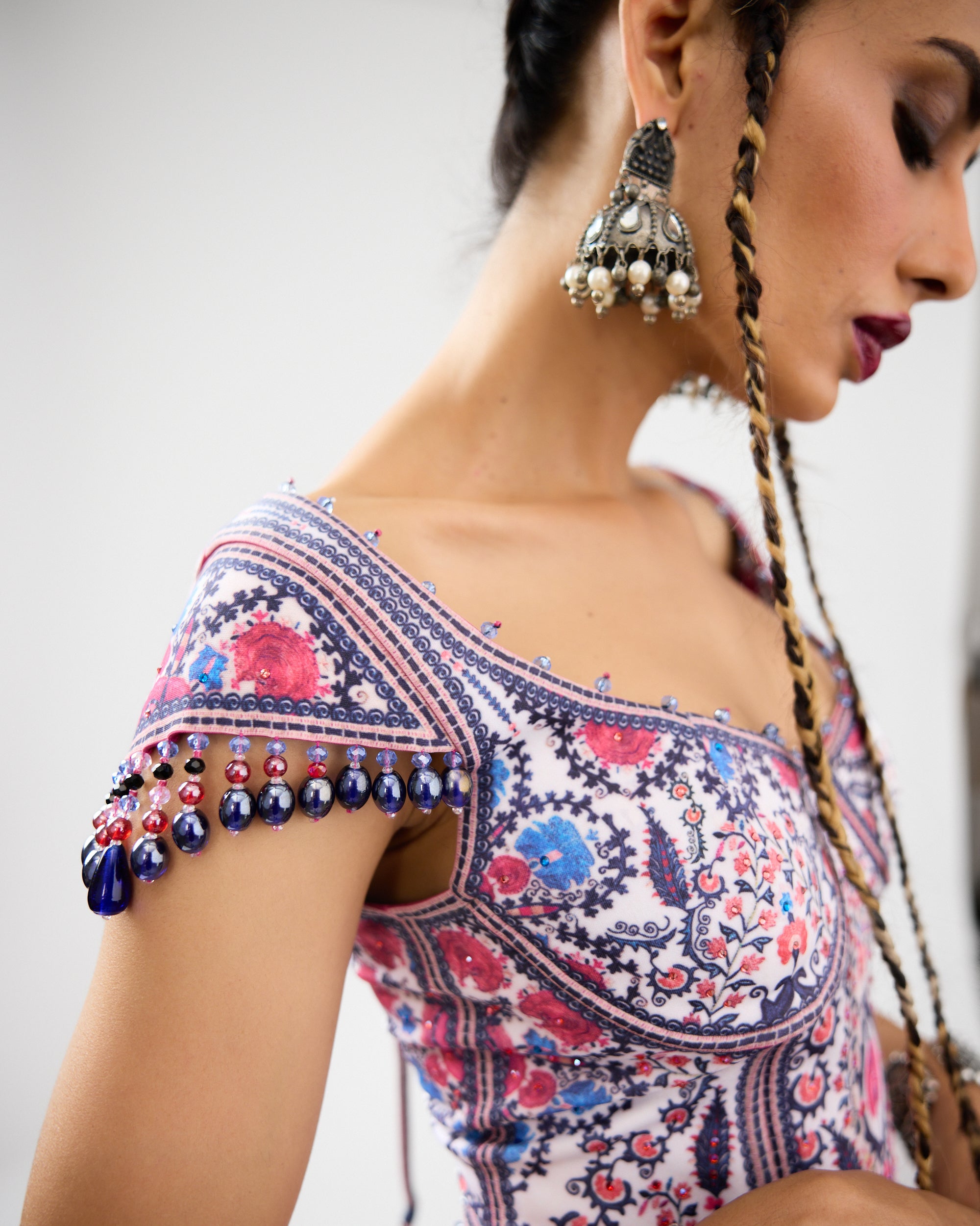 A Bukhara Summer : Leela/Corset - Ivory/Pink