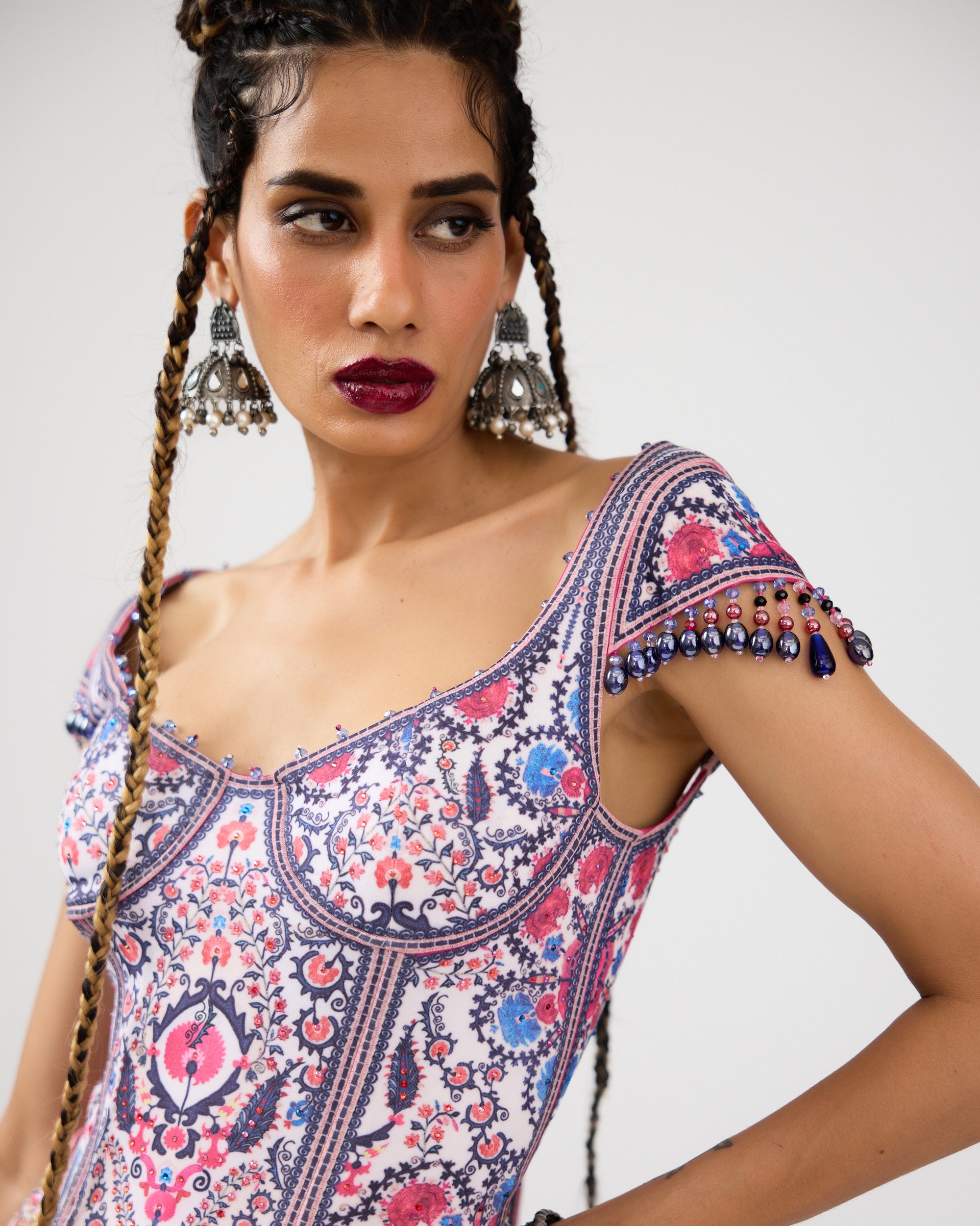 A Bukhara Summer : Leela/Corset - Ivory/Pink