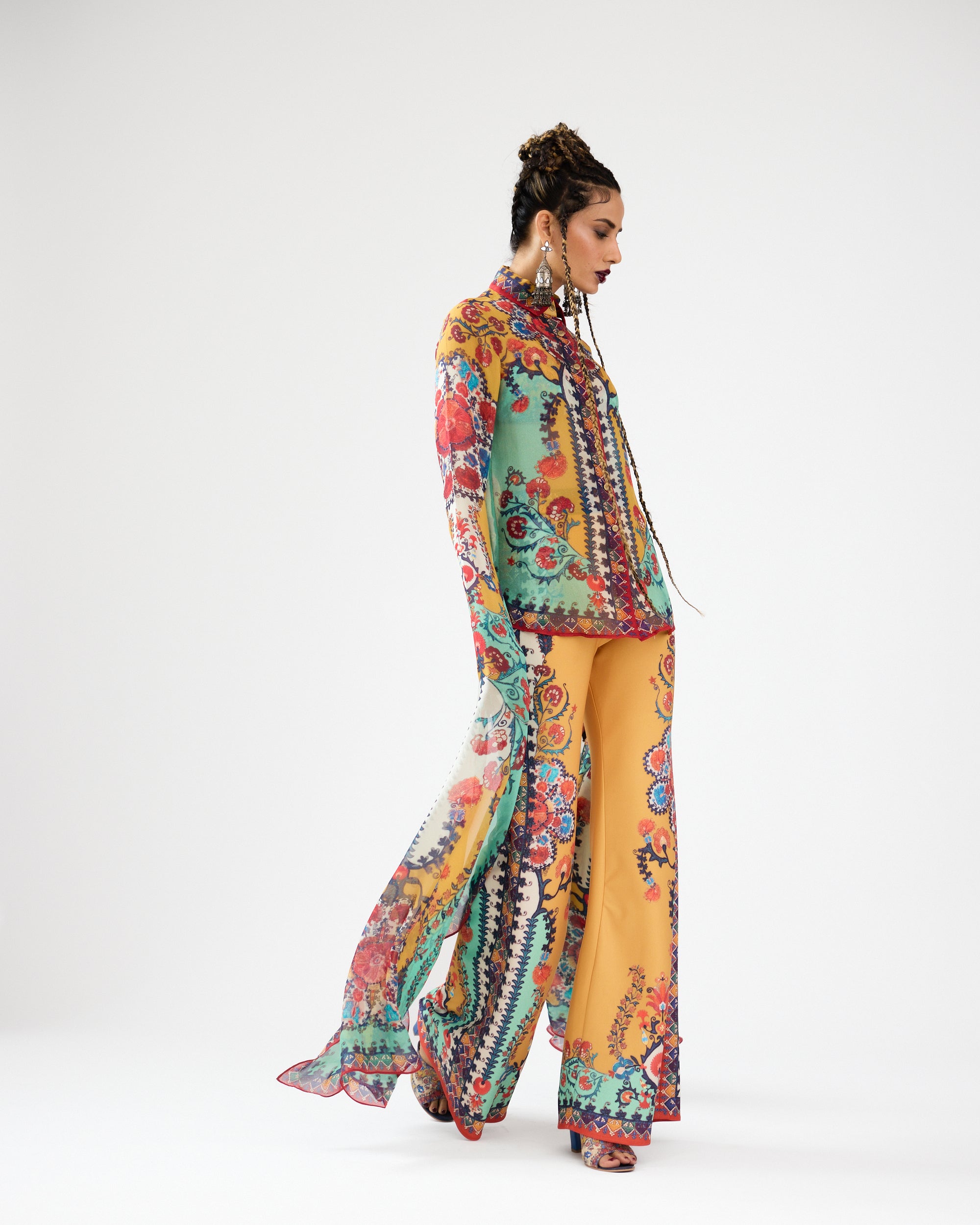 A Bukhara Summer : Maaya - Mint/Mustard