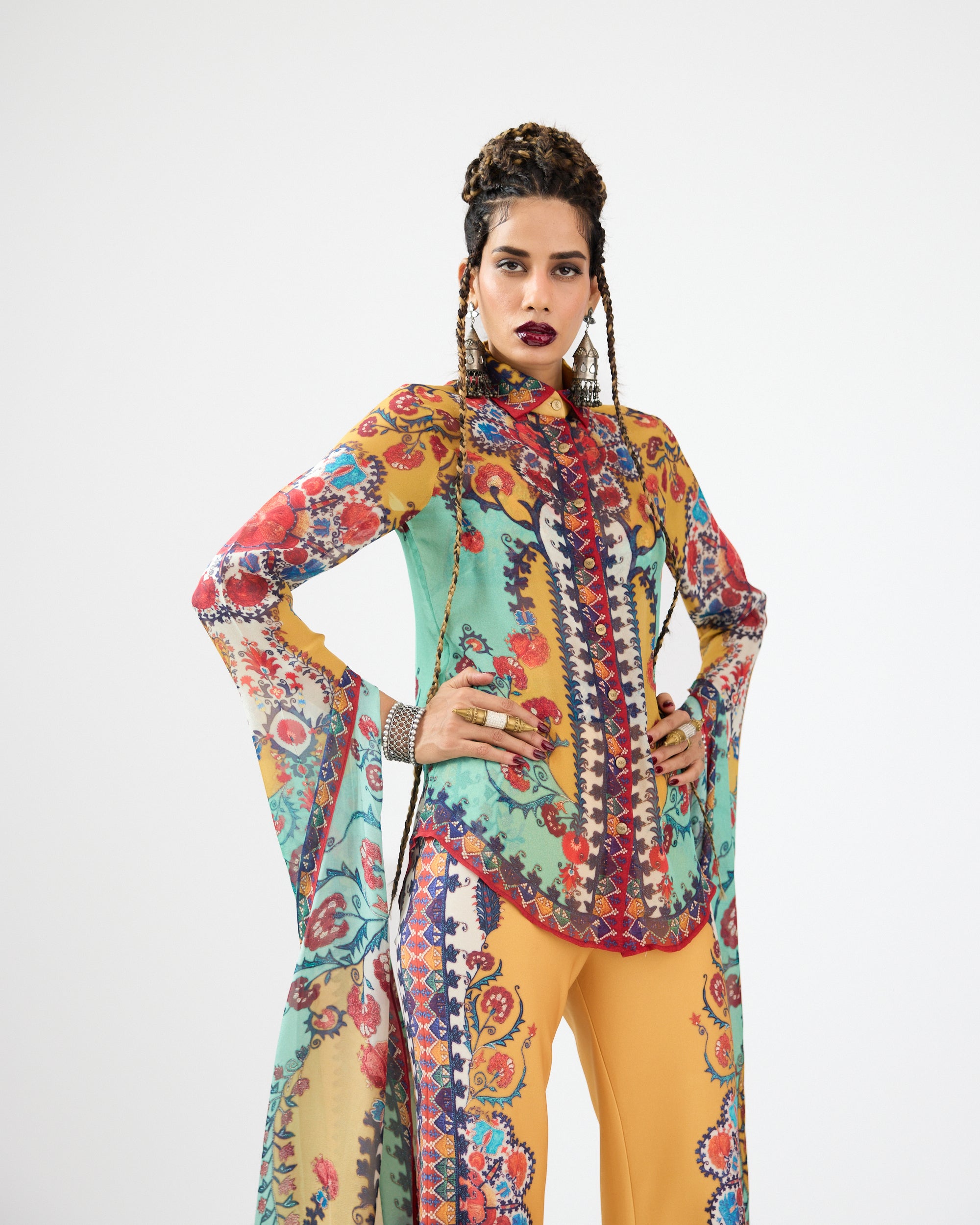 A Bukhara Summer : Maaya - Mint/Mustard