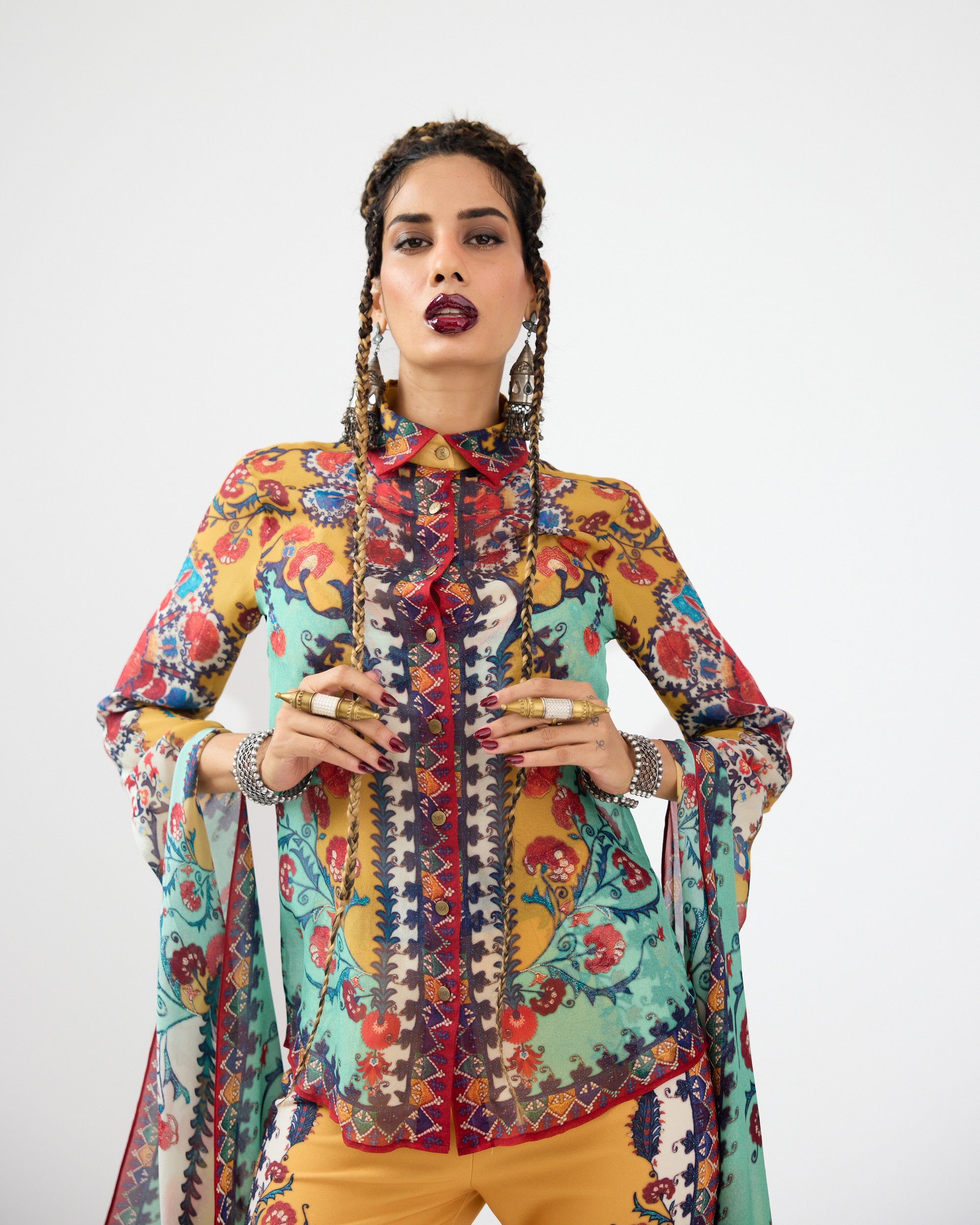 A Bukhara Summer : Maaya - Mint/Mustard