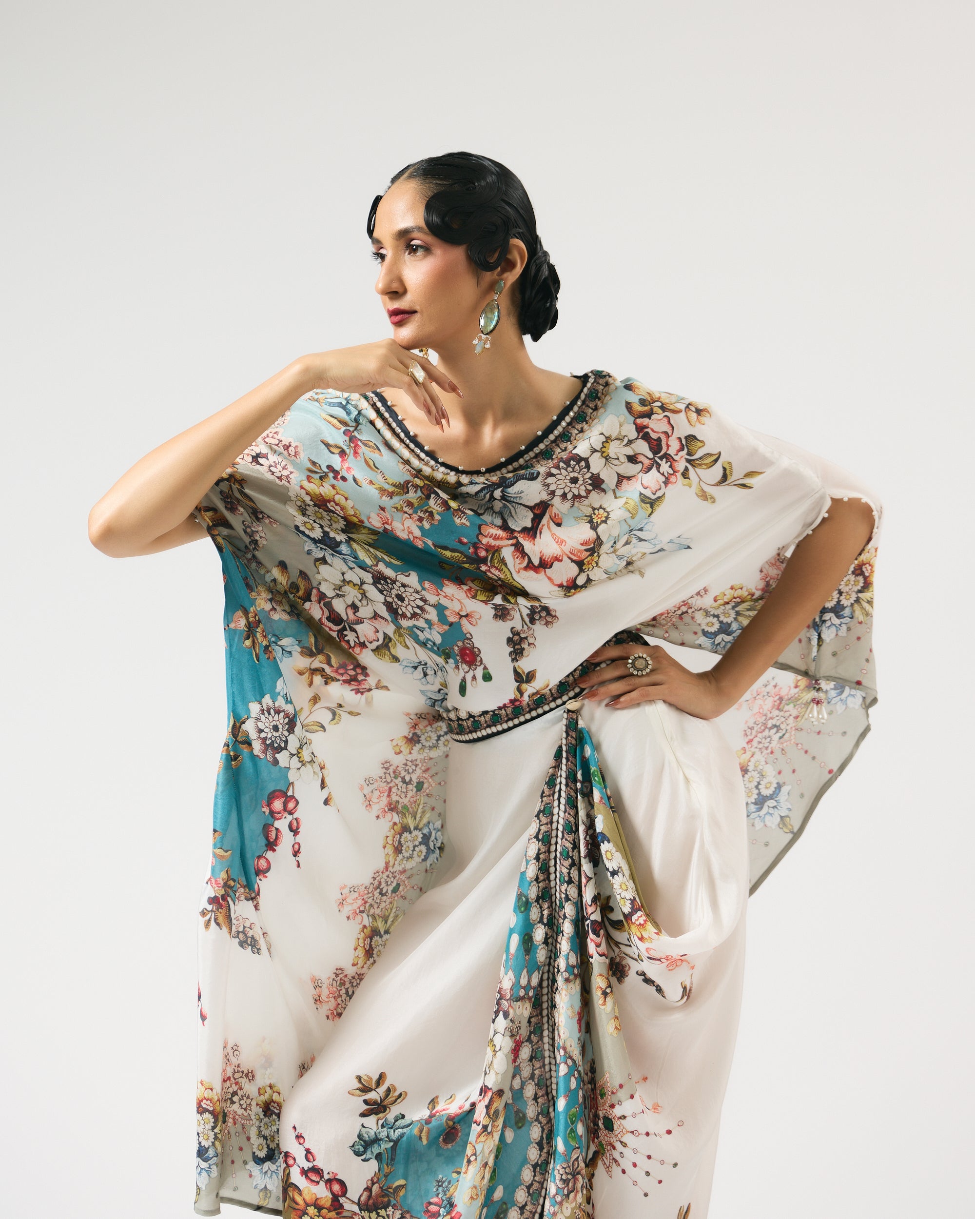 Nizam : Kamini - Ivory/Aqua