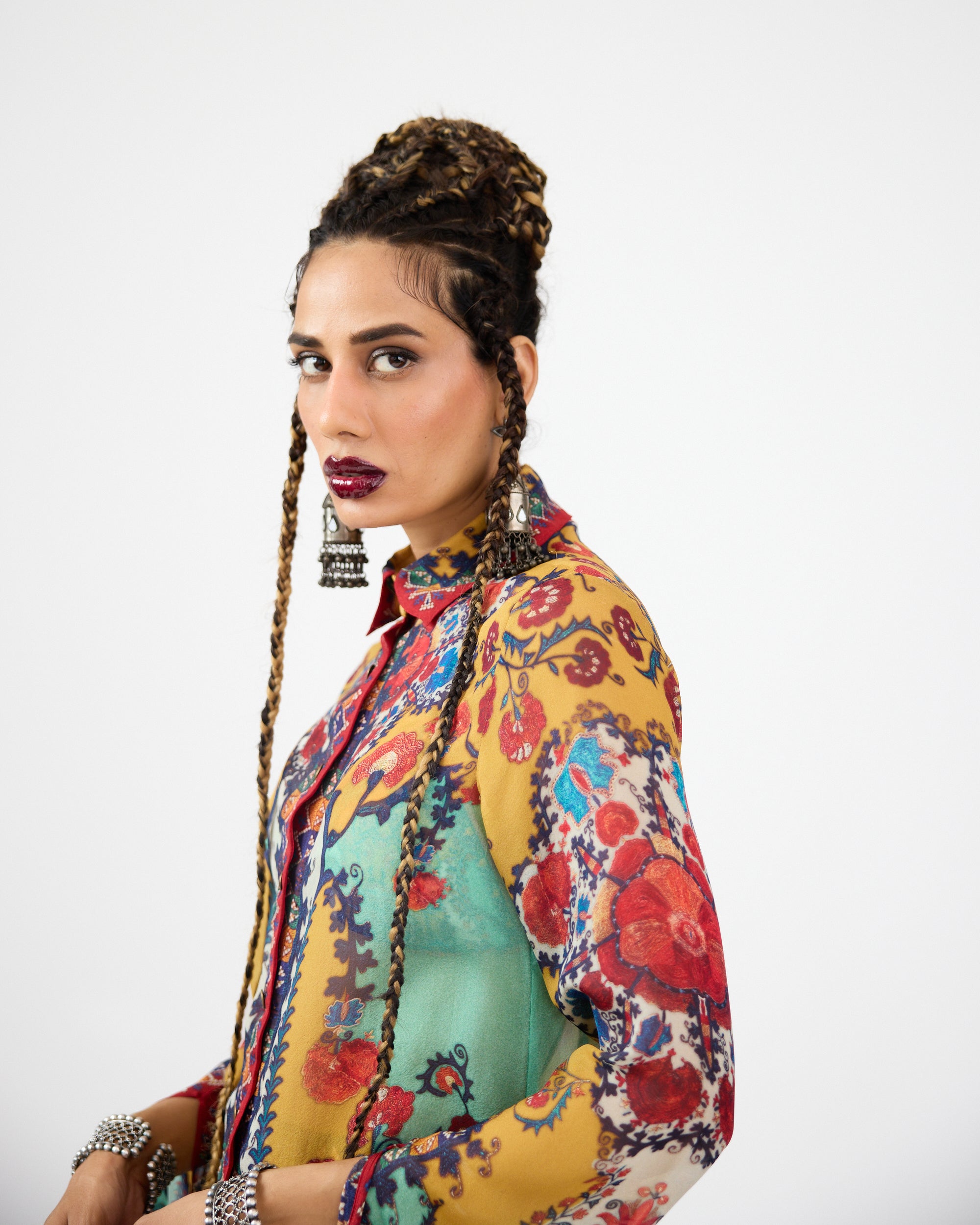 A Bukhara Summer : Maaya - Mint/Mustard