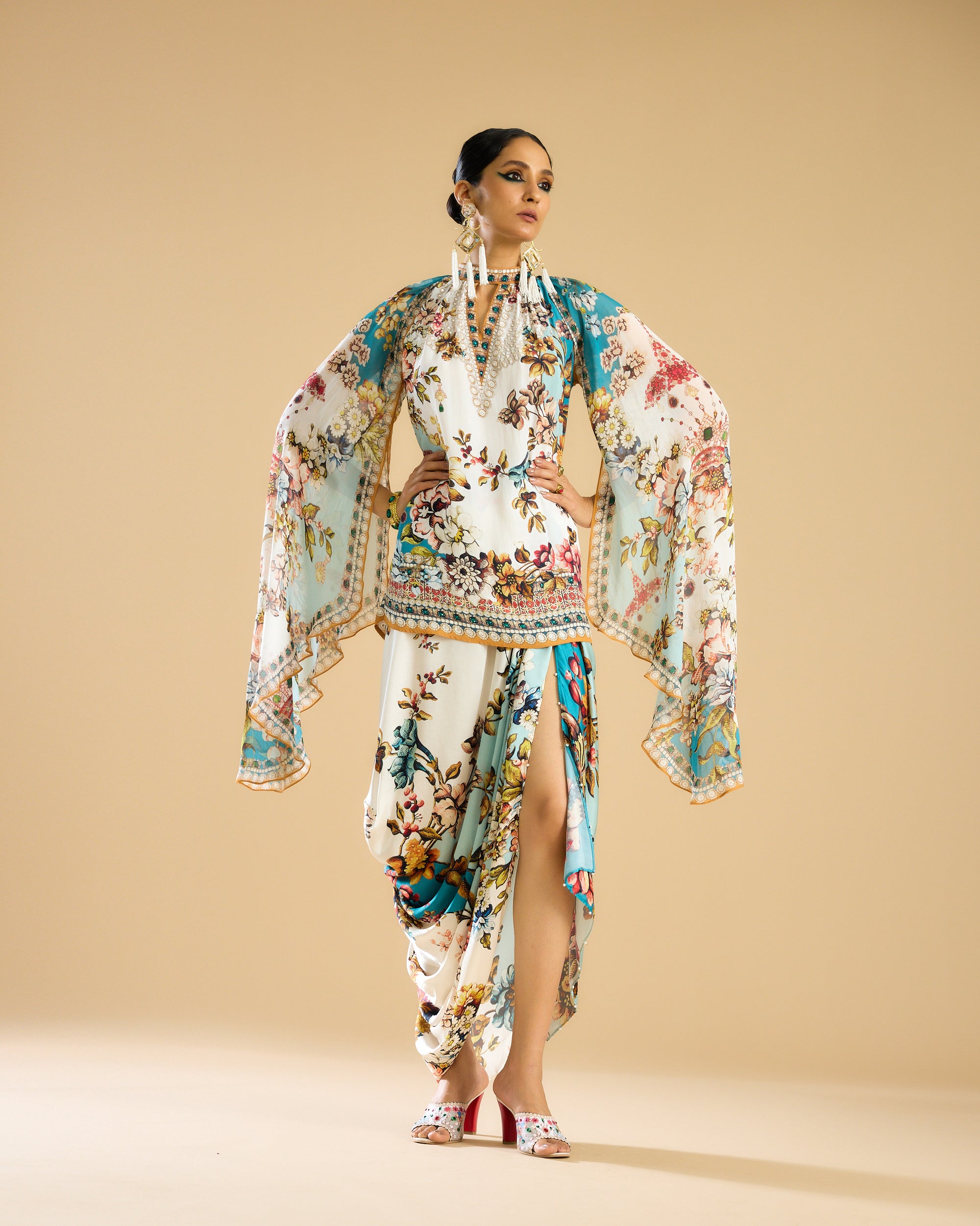 Nizam : Misba - Ivory/Aqua
