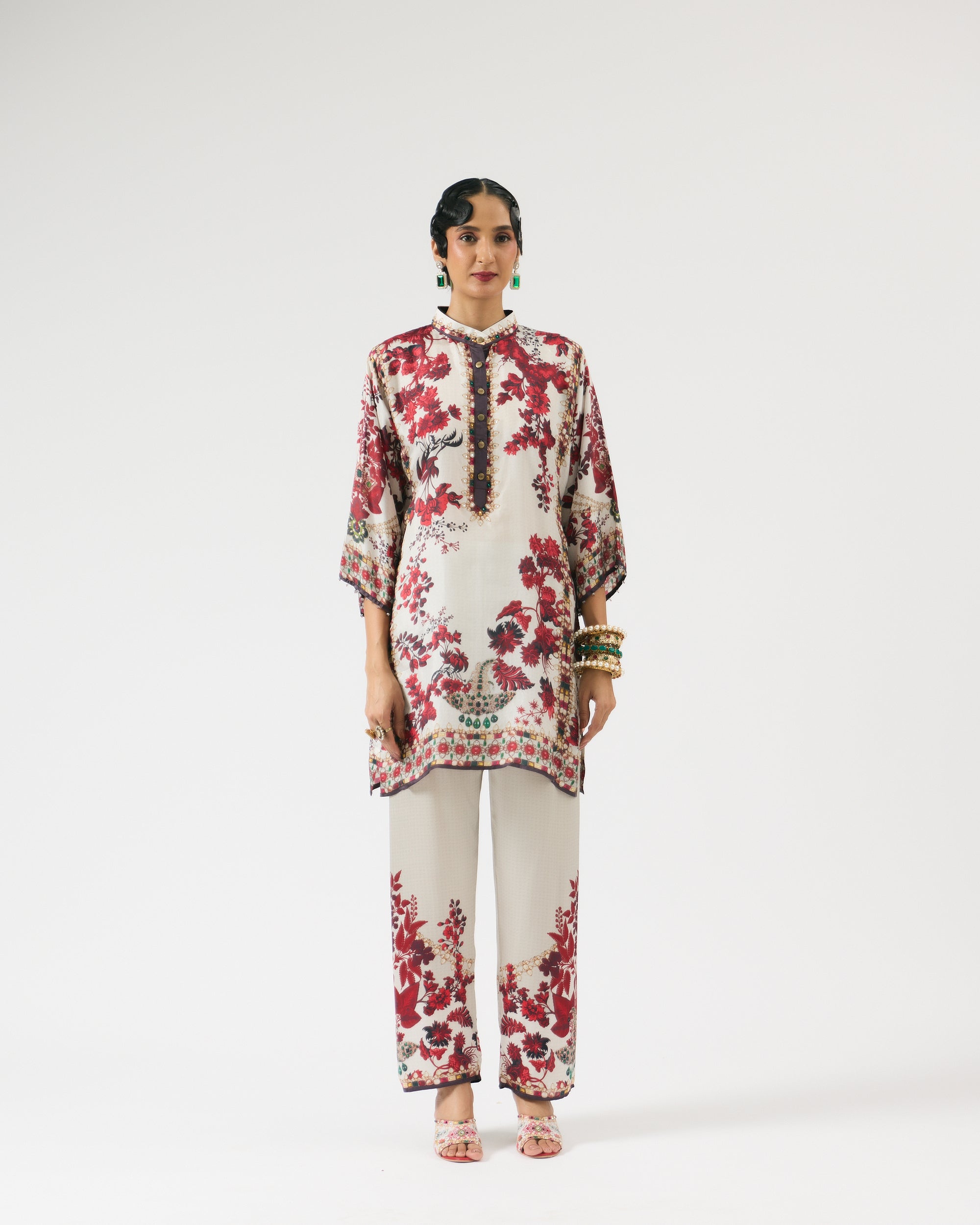 Nizam : Ghazal - Ivory/Red