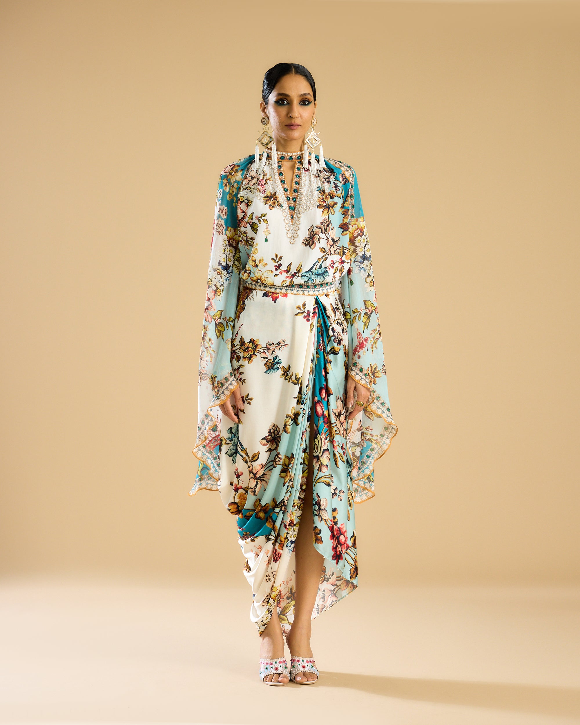 Nizam : Misba - Ivory/Aqua