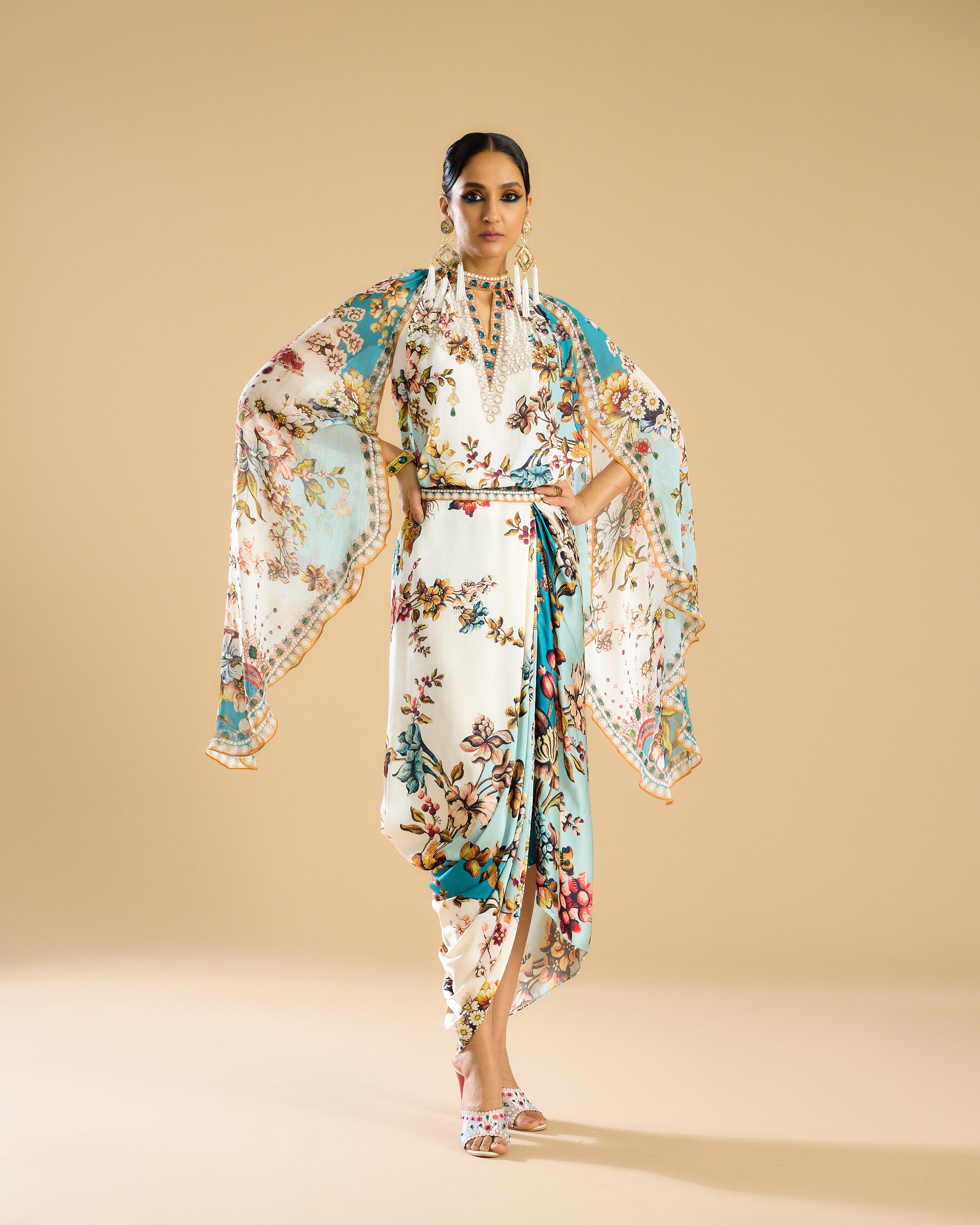Nizam : Misba - Ivory/Aqua