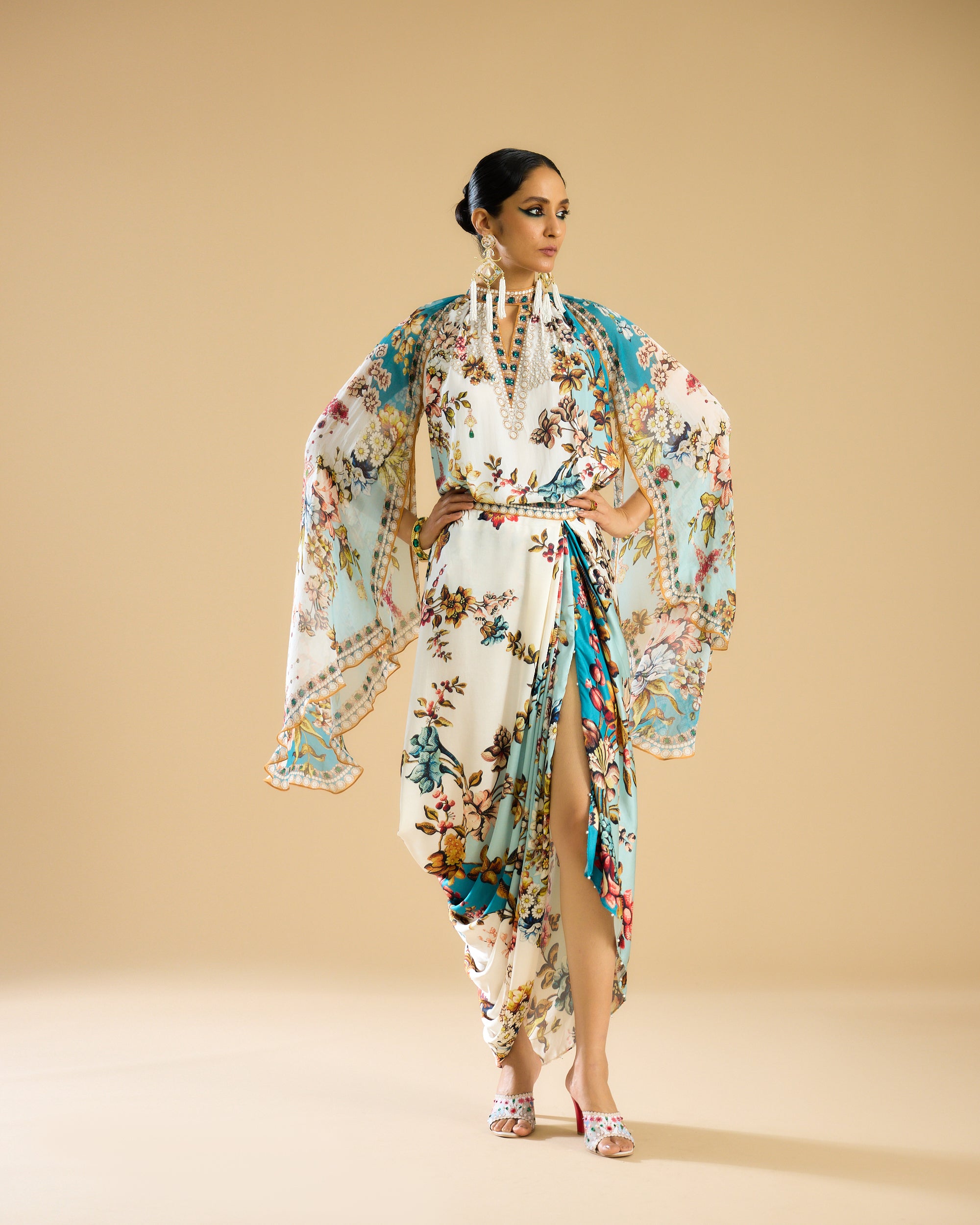 Nizam : Misba - Ivory/Aqua