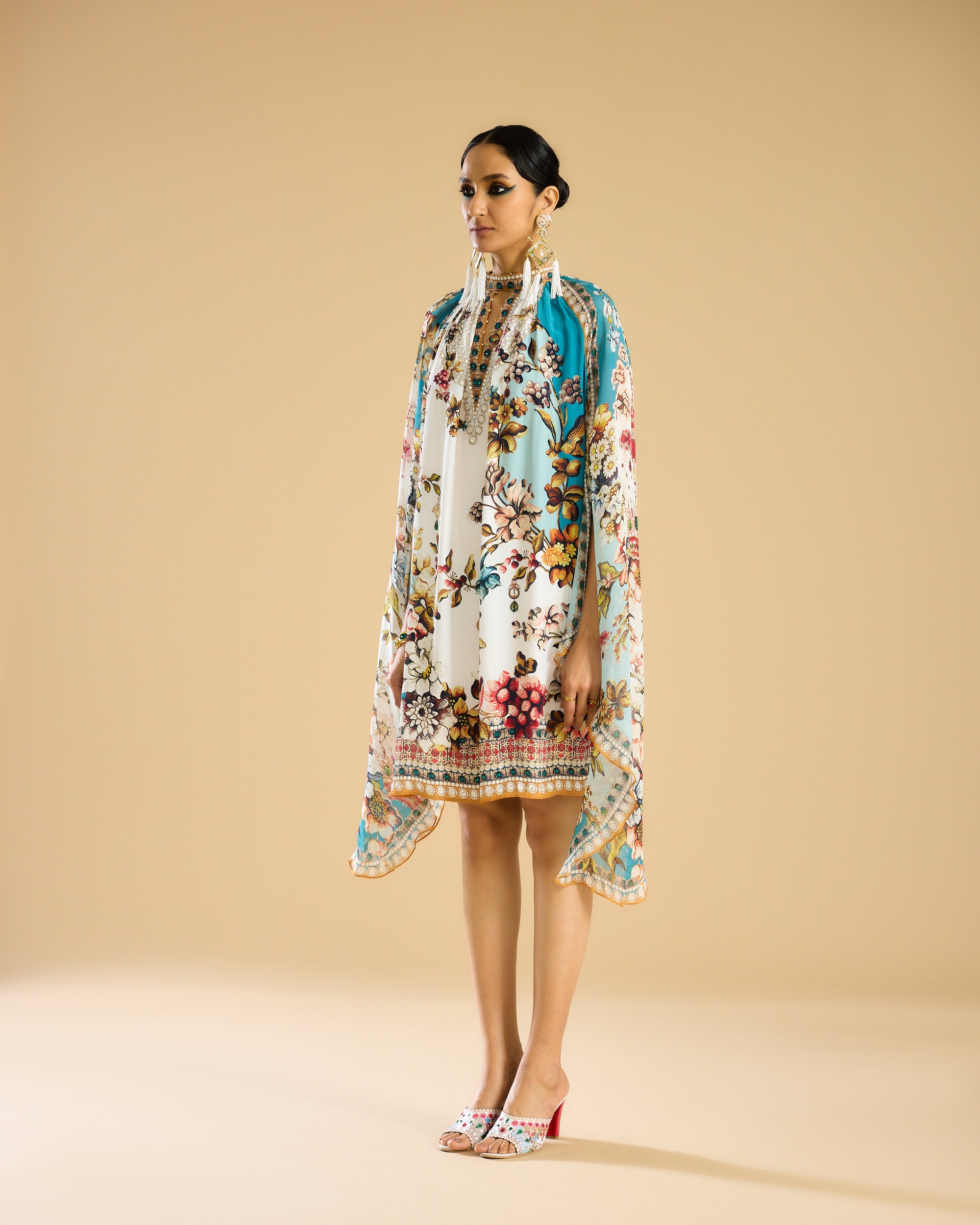 Nizam : Misba Dress - Ivory/Aqua