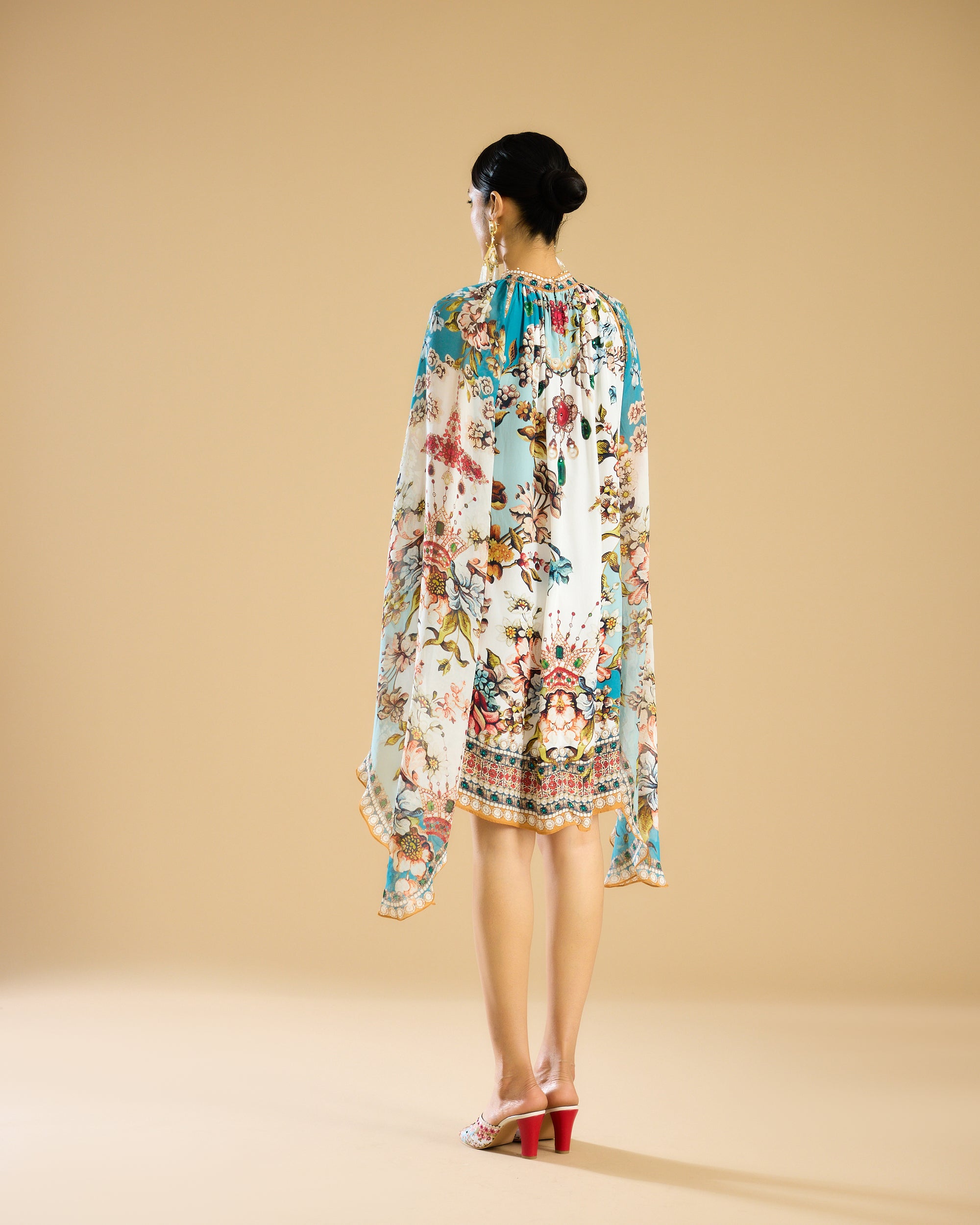 Nizam : Misba Dress - Ivory/Aqua