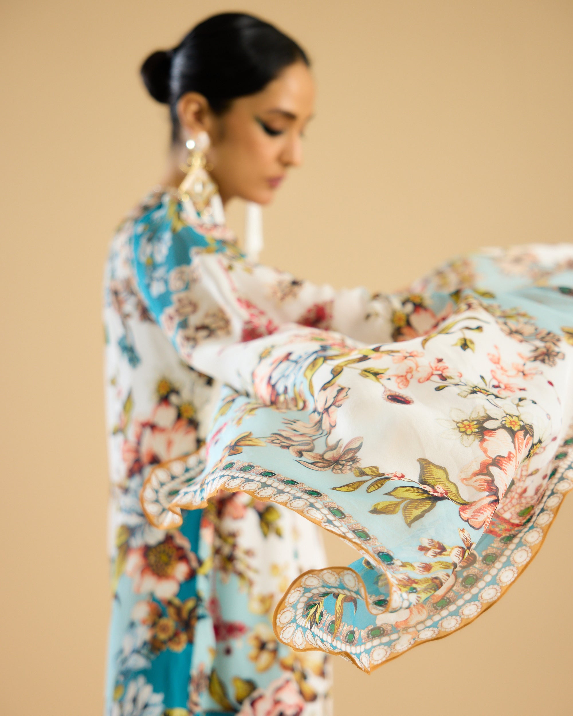 Nizam : Misba Dress - Ivory/Aqua