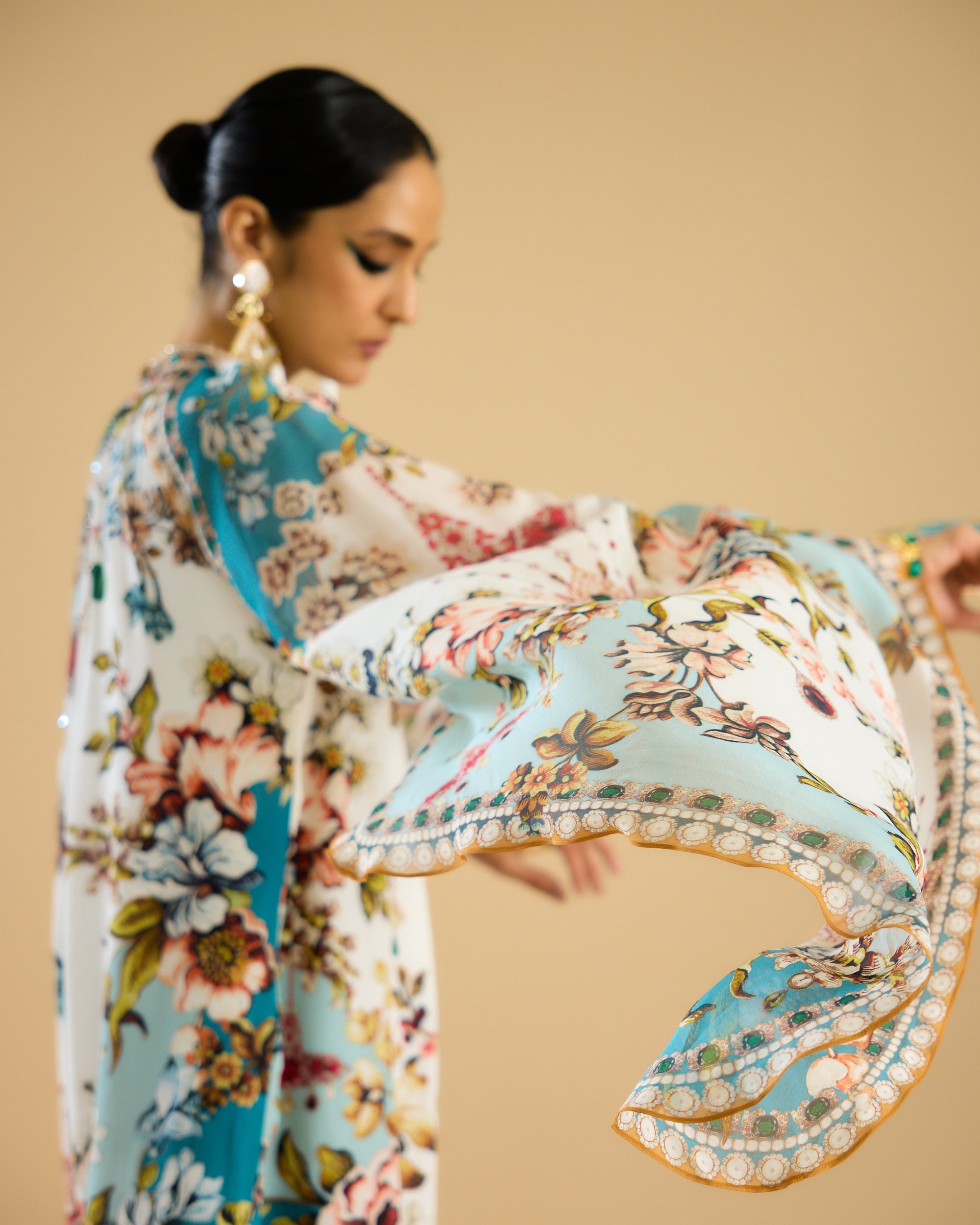 Nizam : Misba Dress - Ivory/Aqua