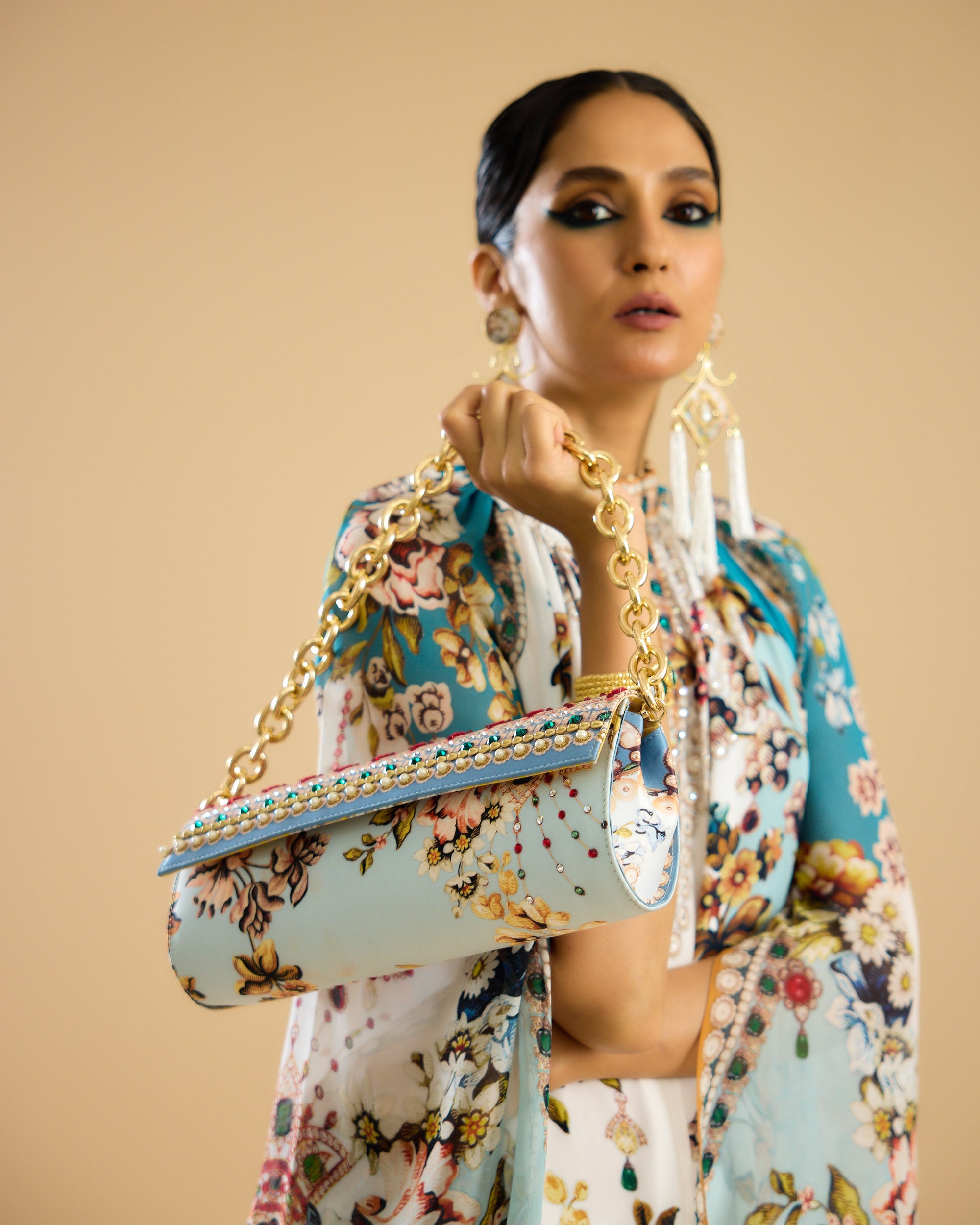 Nizam : Misba Dress - Ivory/Aqua