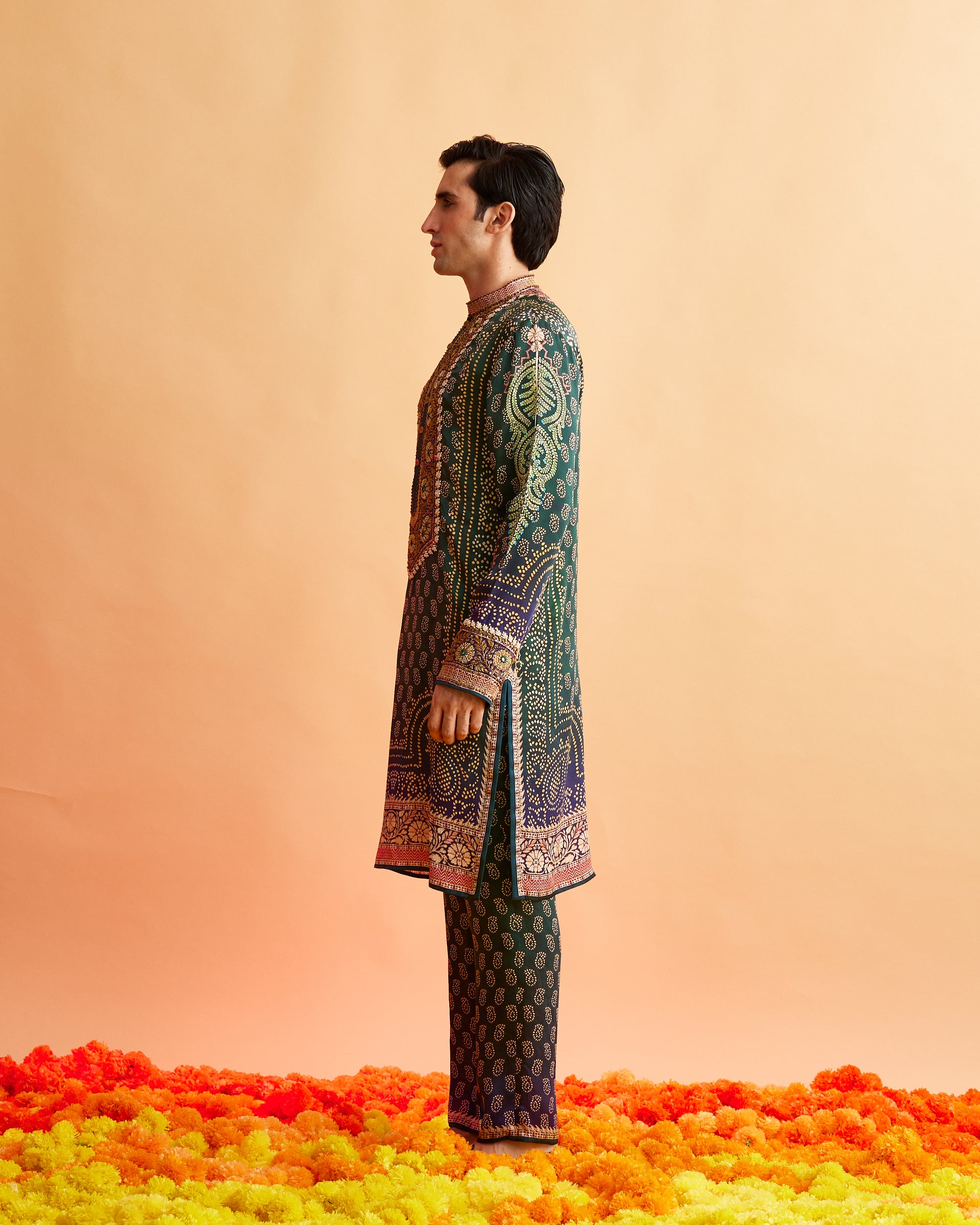 Ganjam : Taalish - Emerald/Navy
