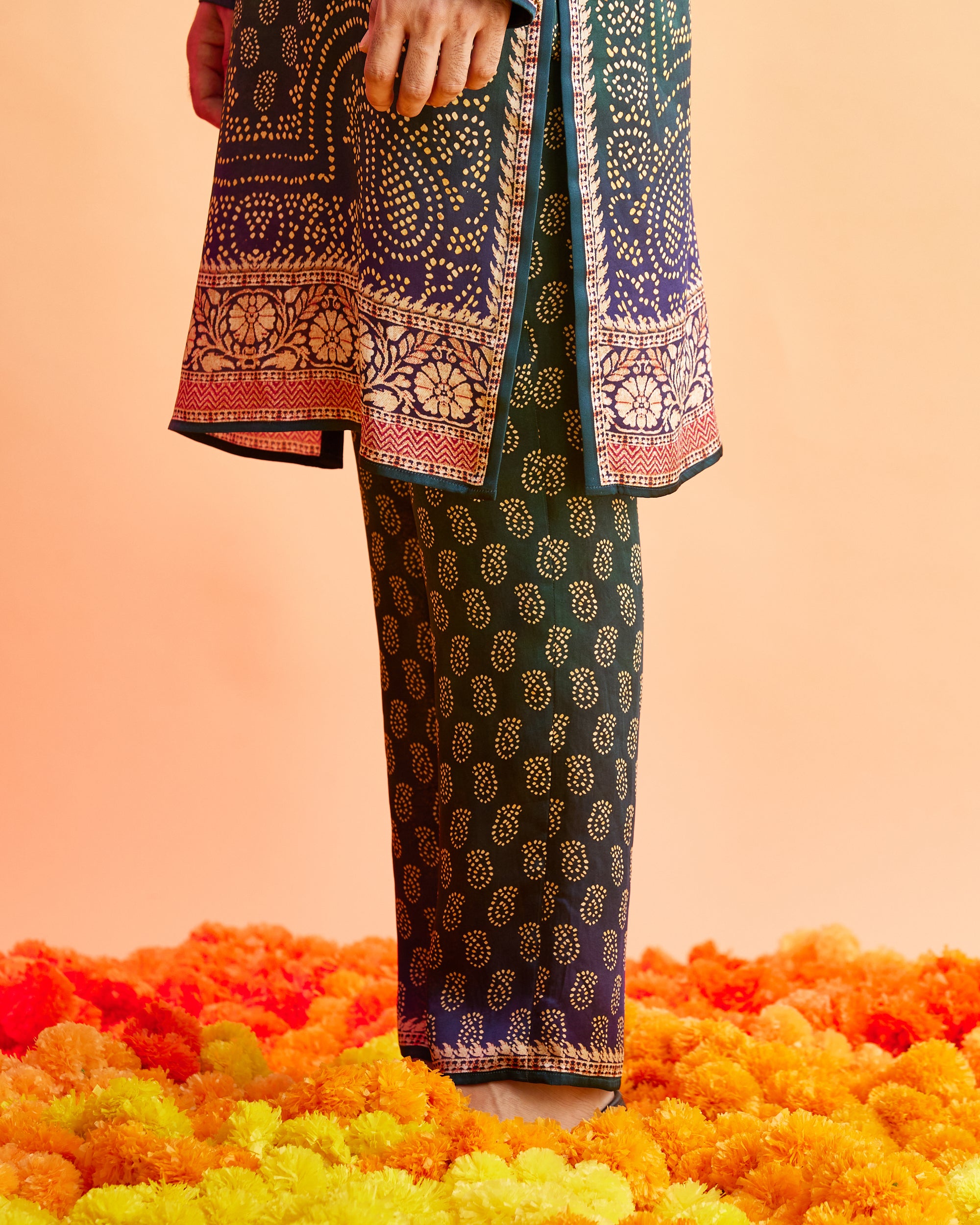 Ganjam : Taalish - Emerald/Navy