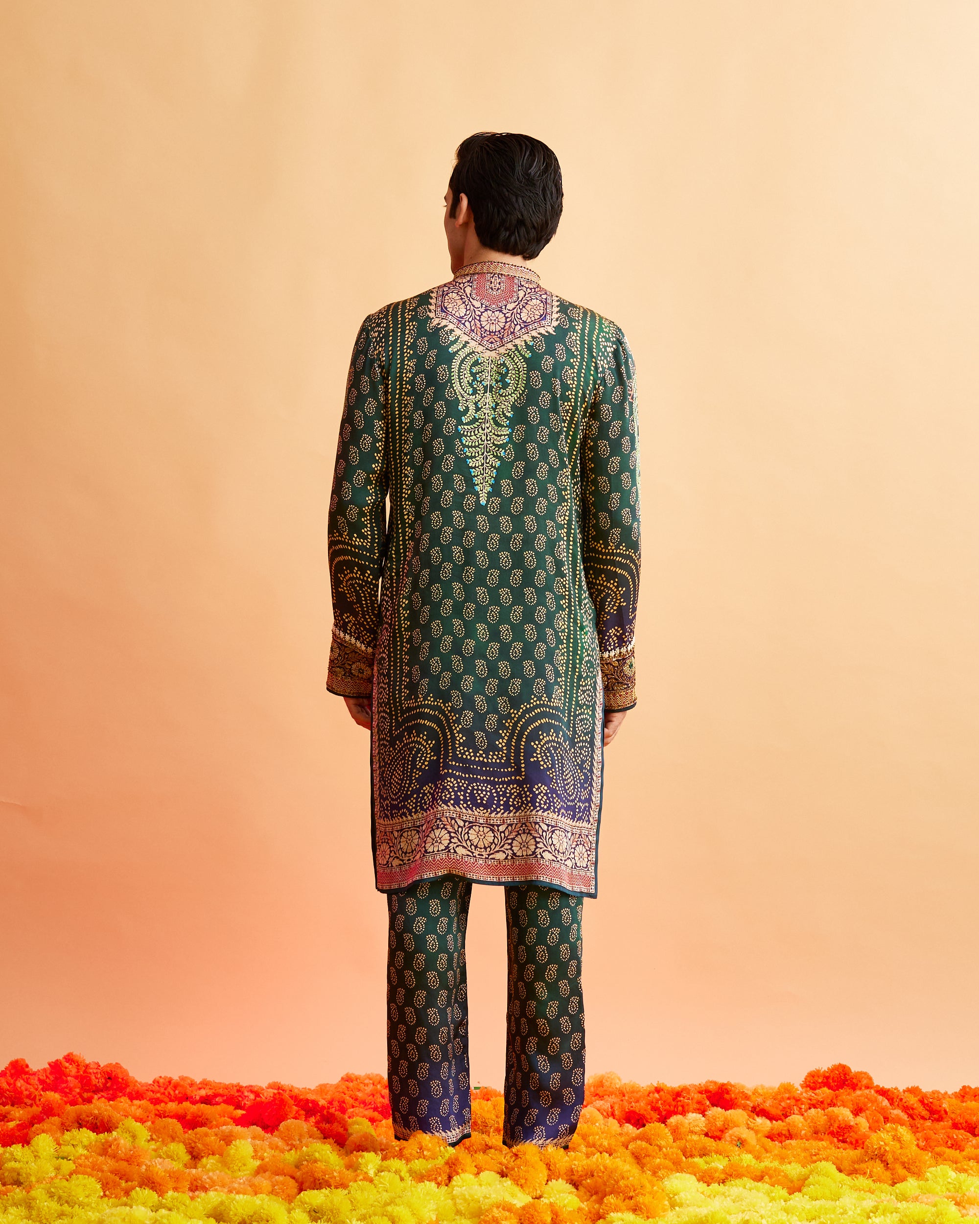 Ganjam : Taalish - Emerald/Navy