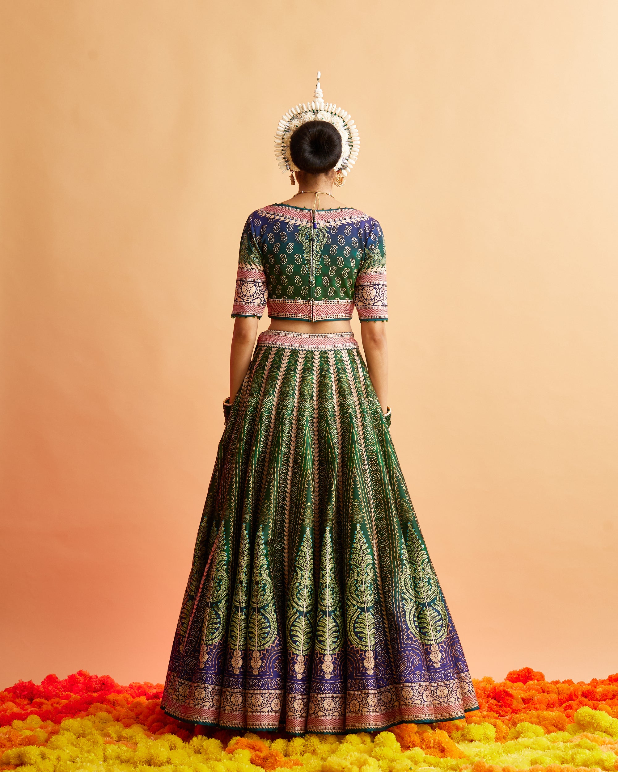 Ganjam : Leela - Emerald/Navy