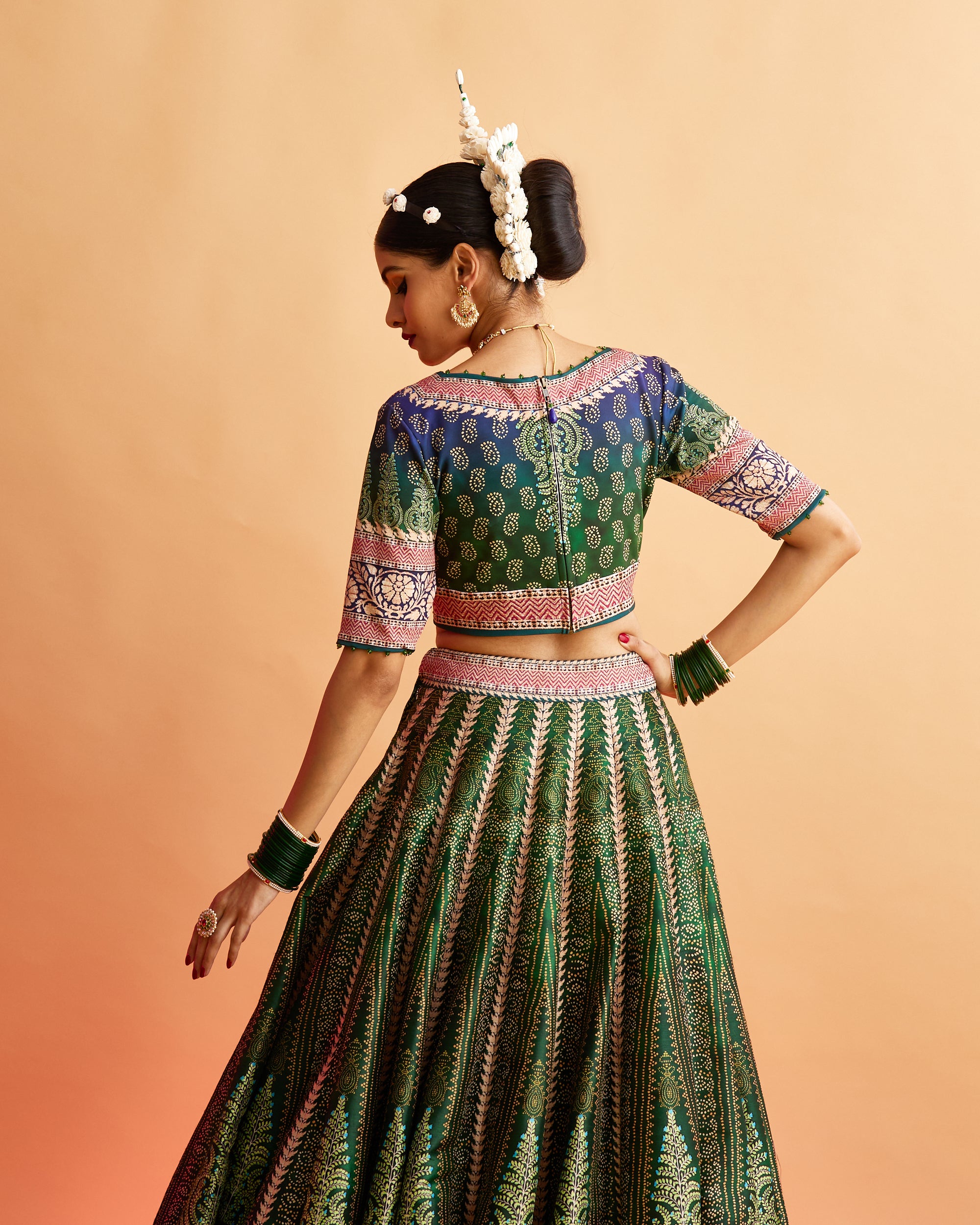 Ganjam : Leela - Emerald/Navy