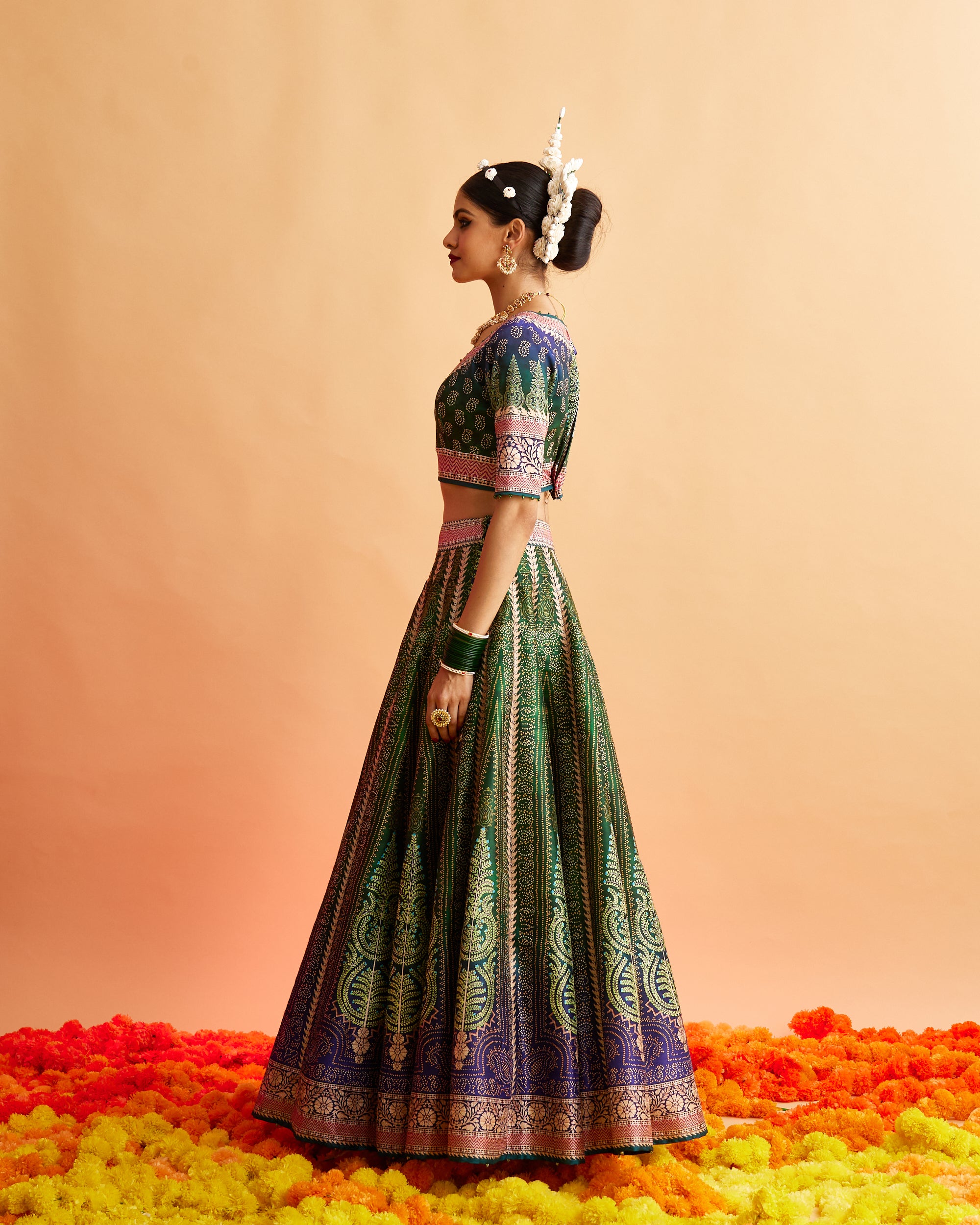 Ganjam : Leela - Emerald/Navy