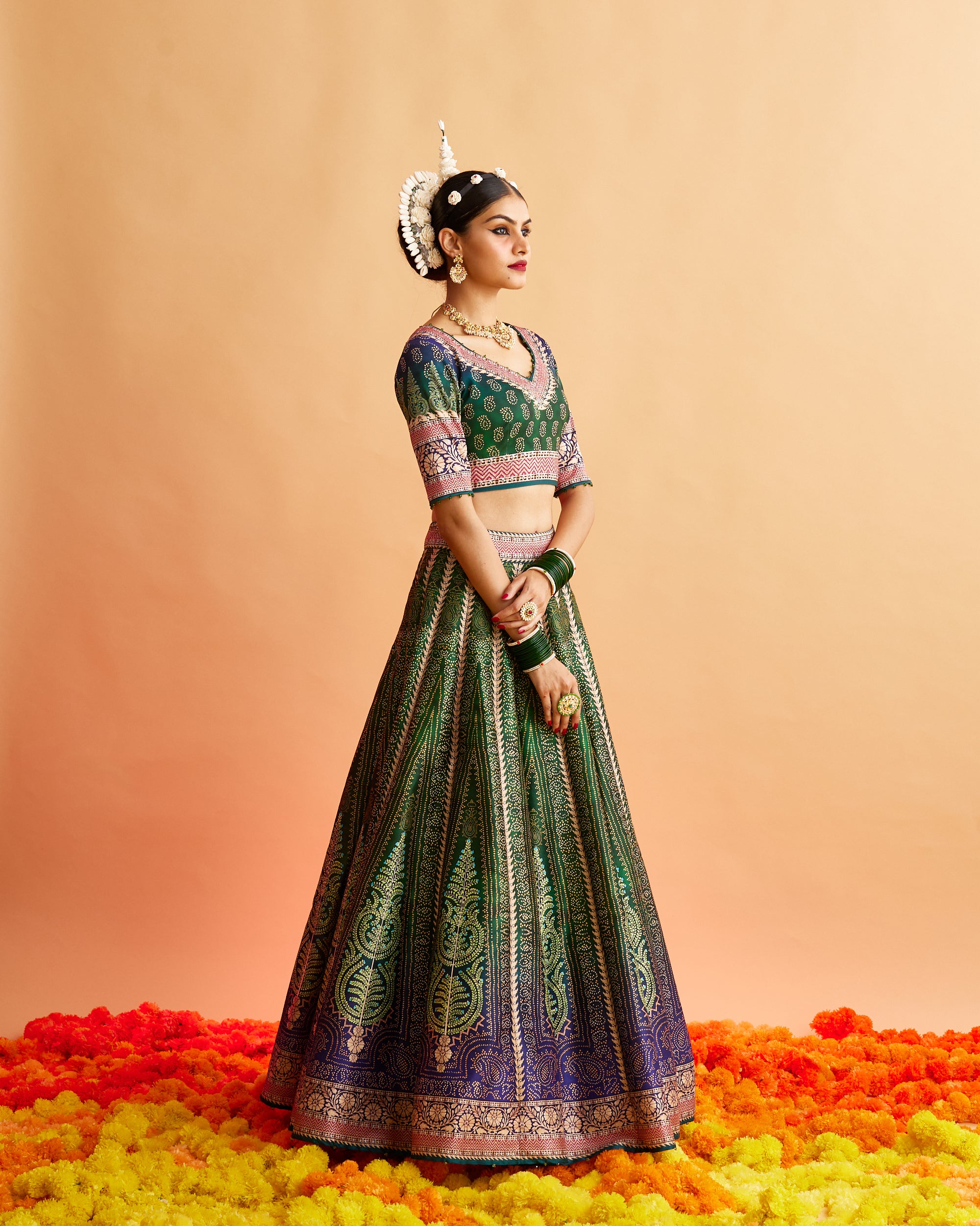 Ganjam : Leela - Emerald/Navy