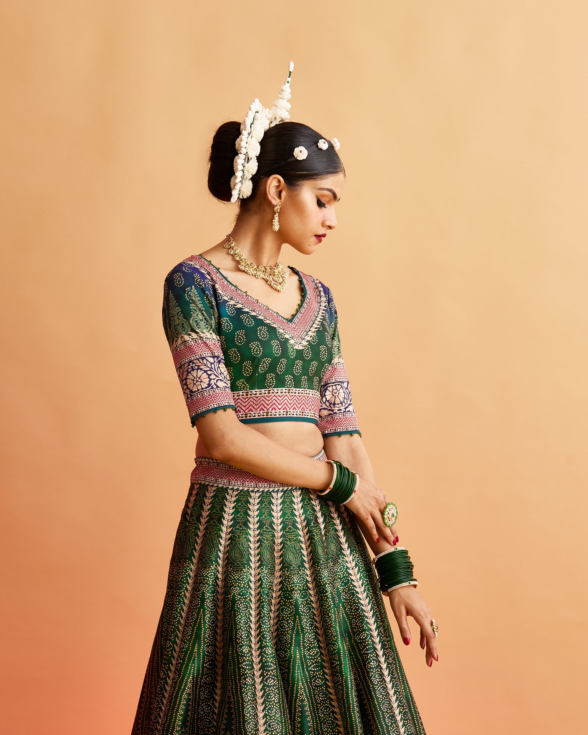 Ganjam : Leela - Emerald/Navy