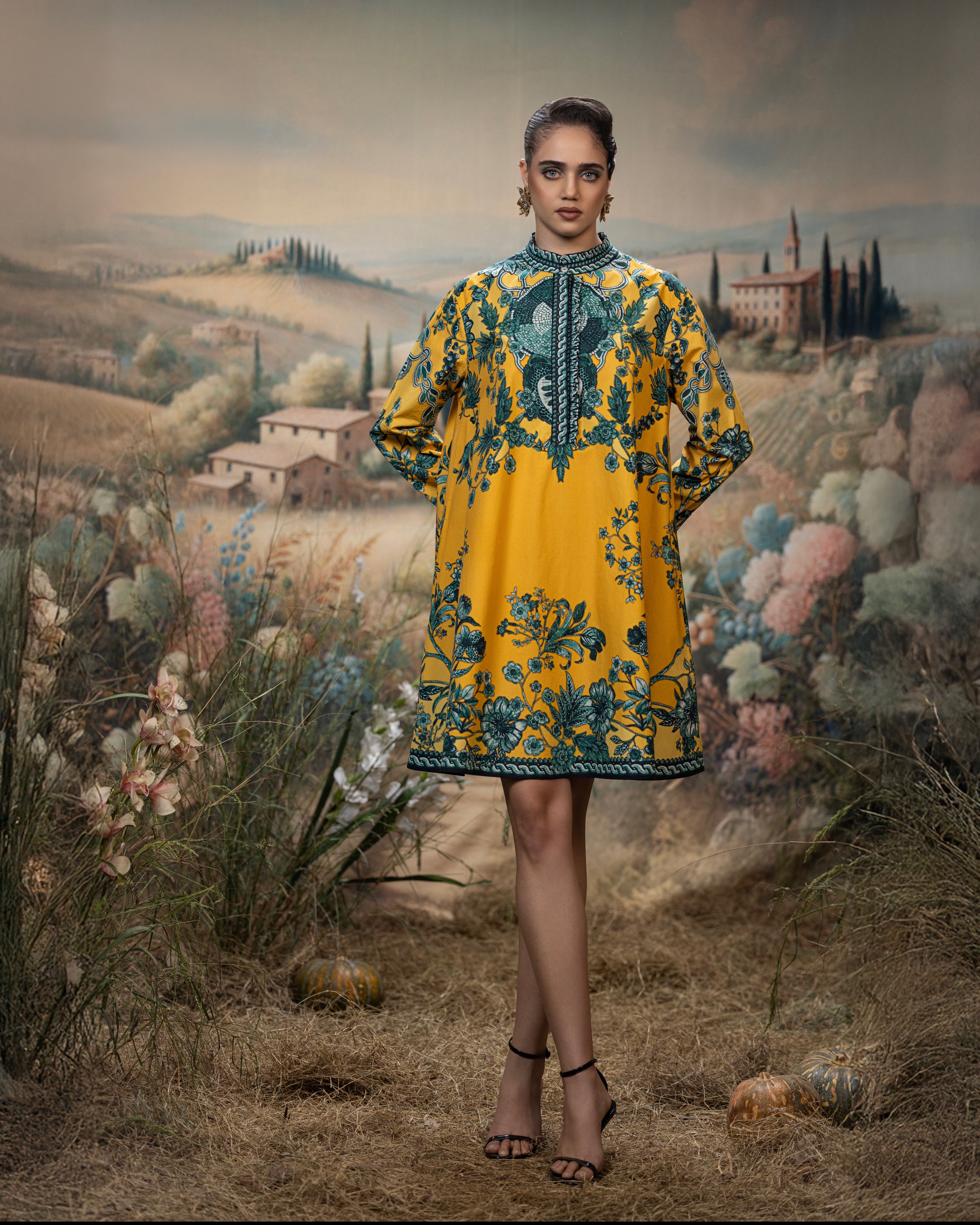 Florence : Allegra - Yellow/Jade