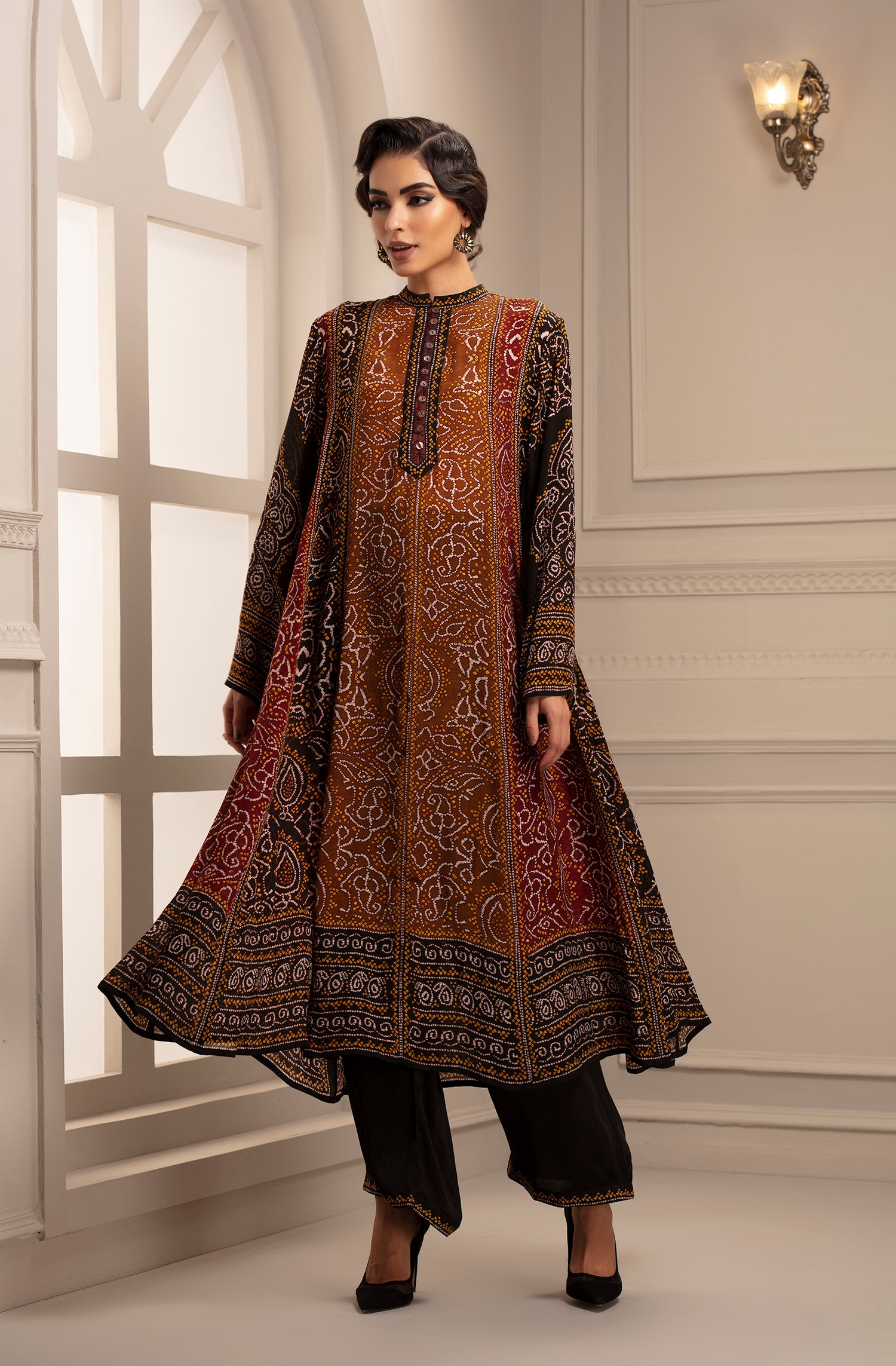 Bandhej : Ananda Red/Black/Mustard + Paloma