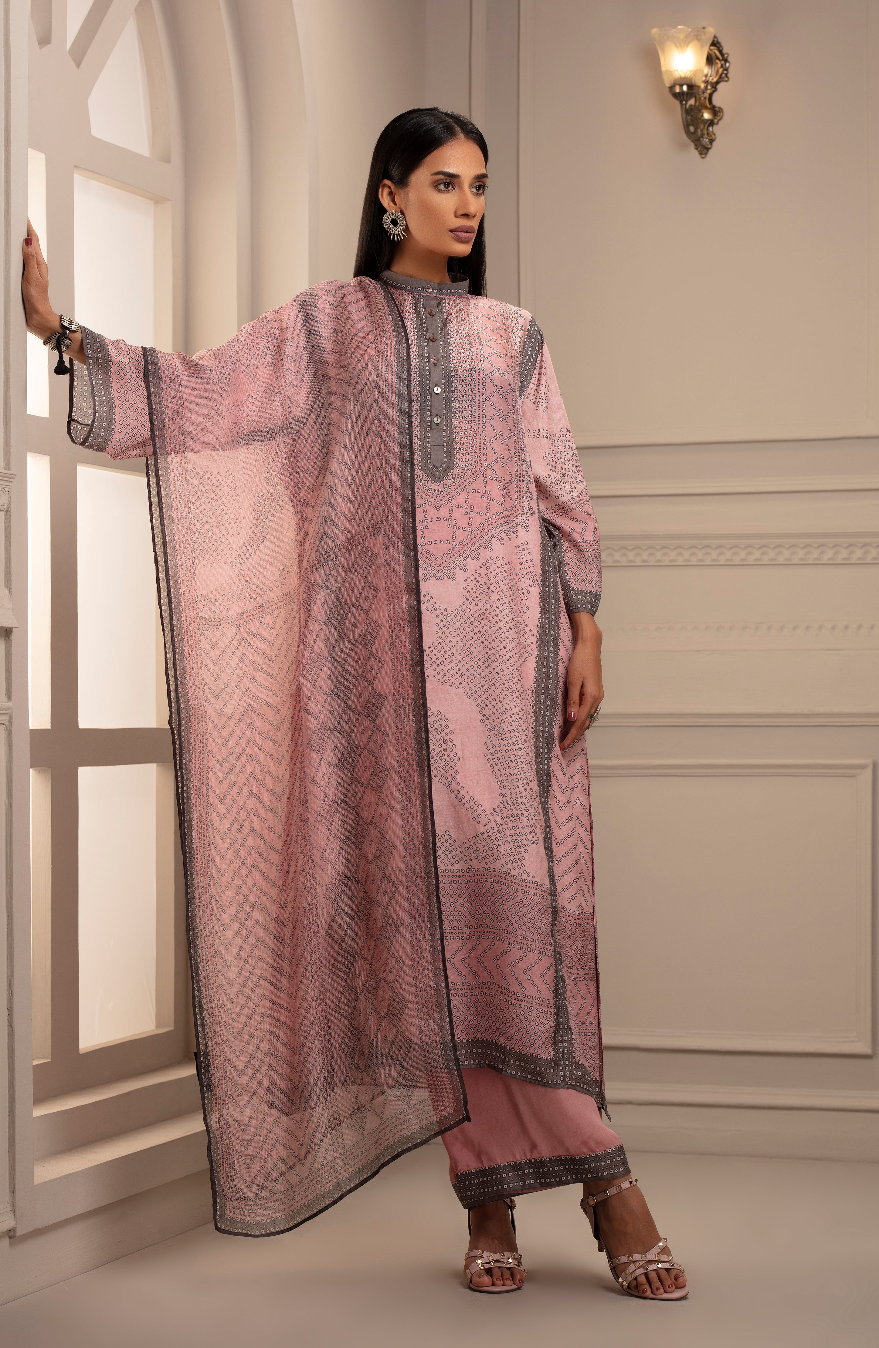 Beendi : Ghazala stole set Blush