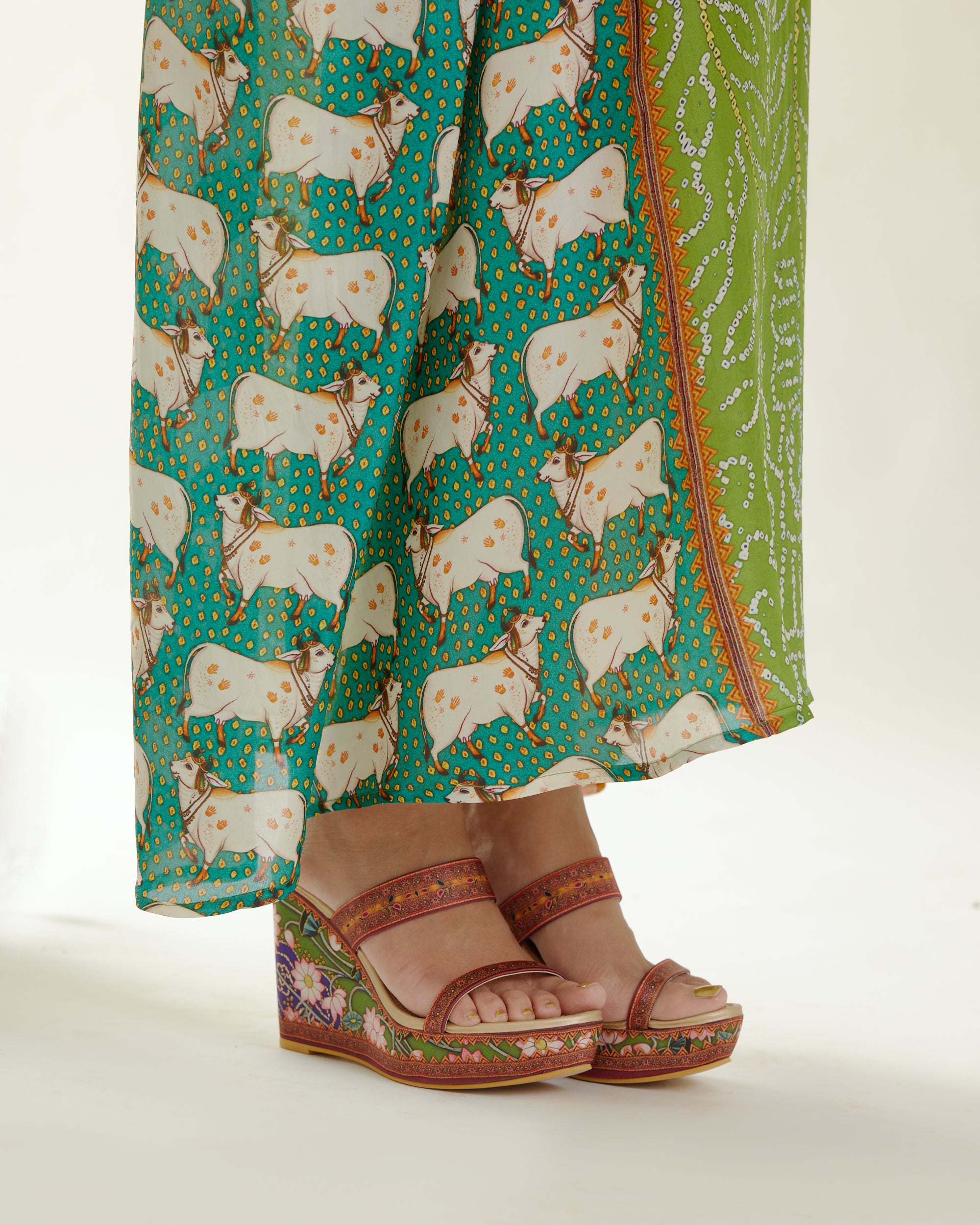 Vrindavan : Aayat - Lime/Turquoise