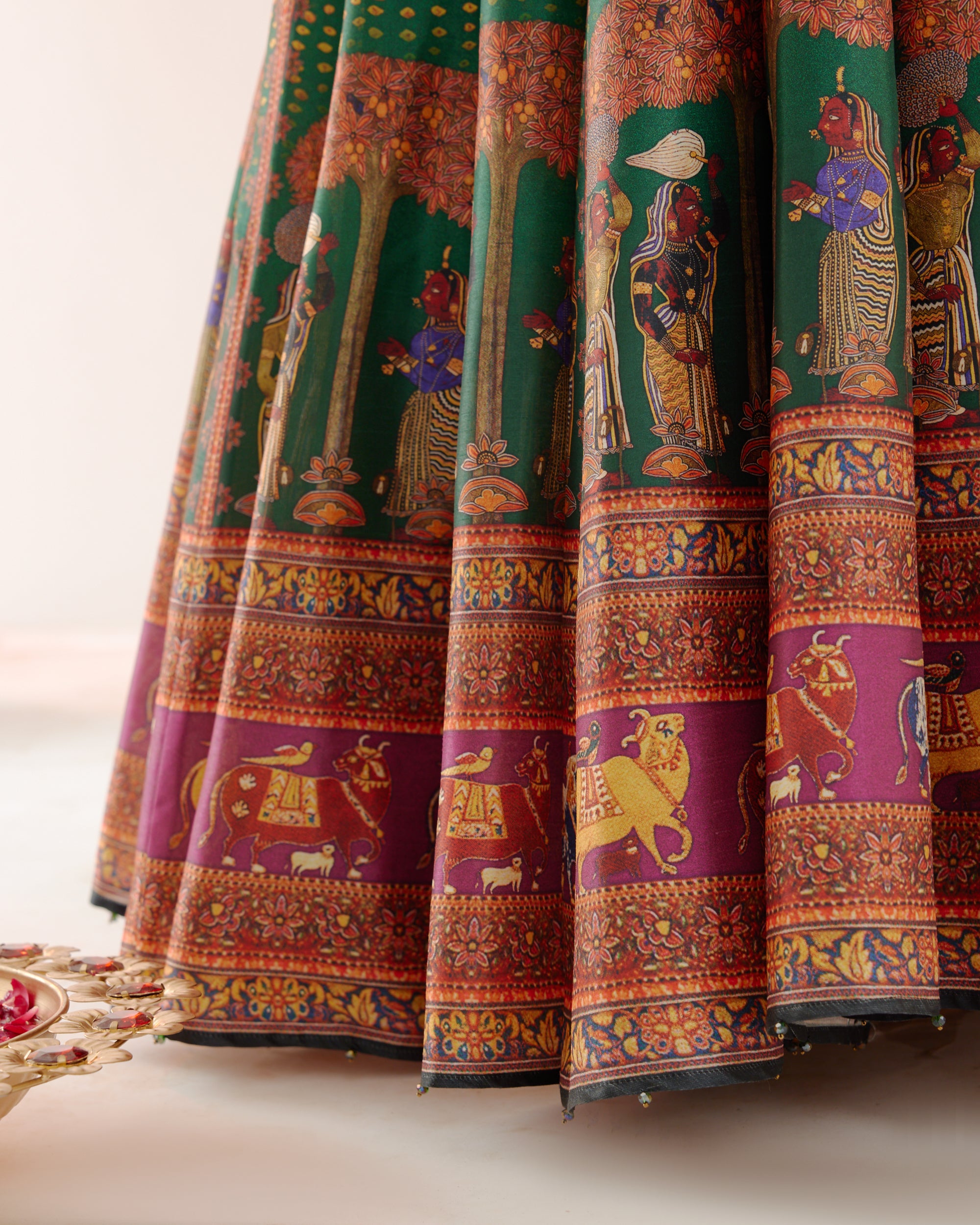 Vrindavan : Neerja Leela - Emerald/Mustard